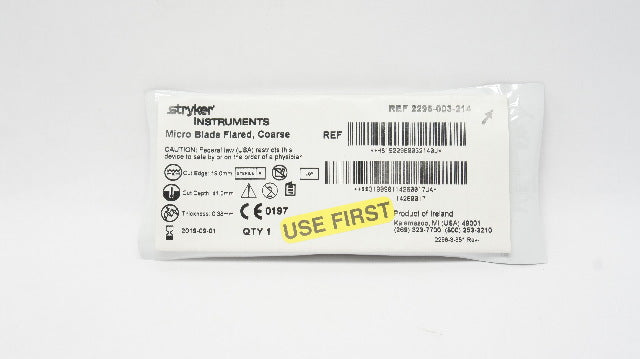 Stryker 2296-003-214 Micro Blade Flared, Coarse 19.0 x 41.0 x 0.38mm (x)