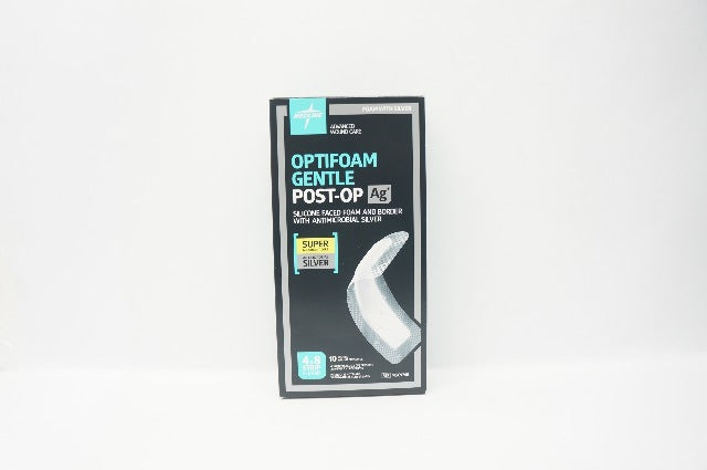Medline MSC9748 Optifoam Gentle Post-Op 4x8inch Dressing 2x6inch Pad - Box of 10