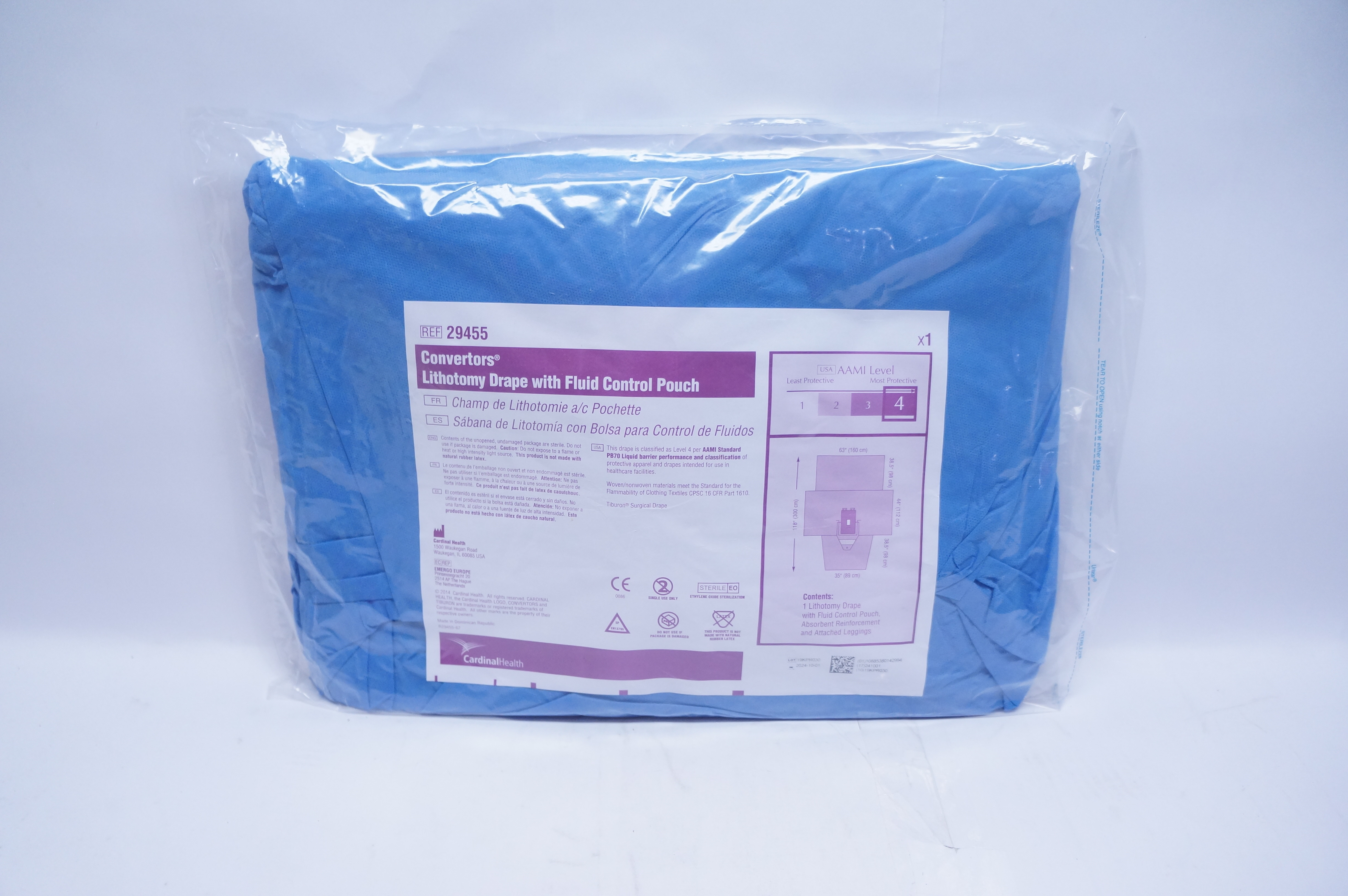 Cardinal Health 29455 Convertors Lithotomy Drape AAMI Level 4, 63inch x