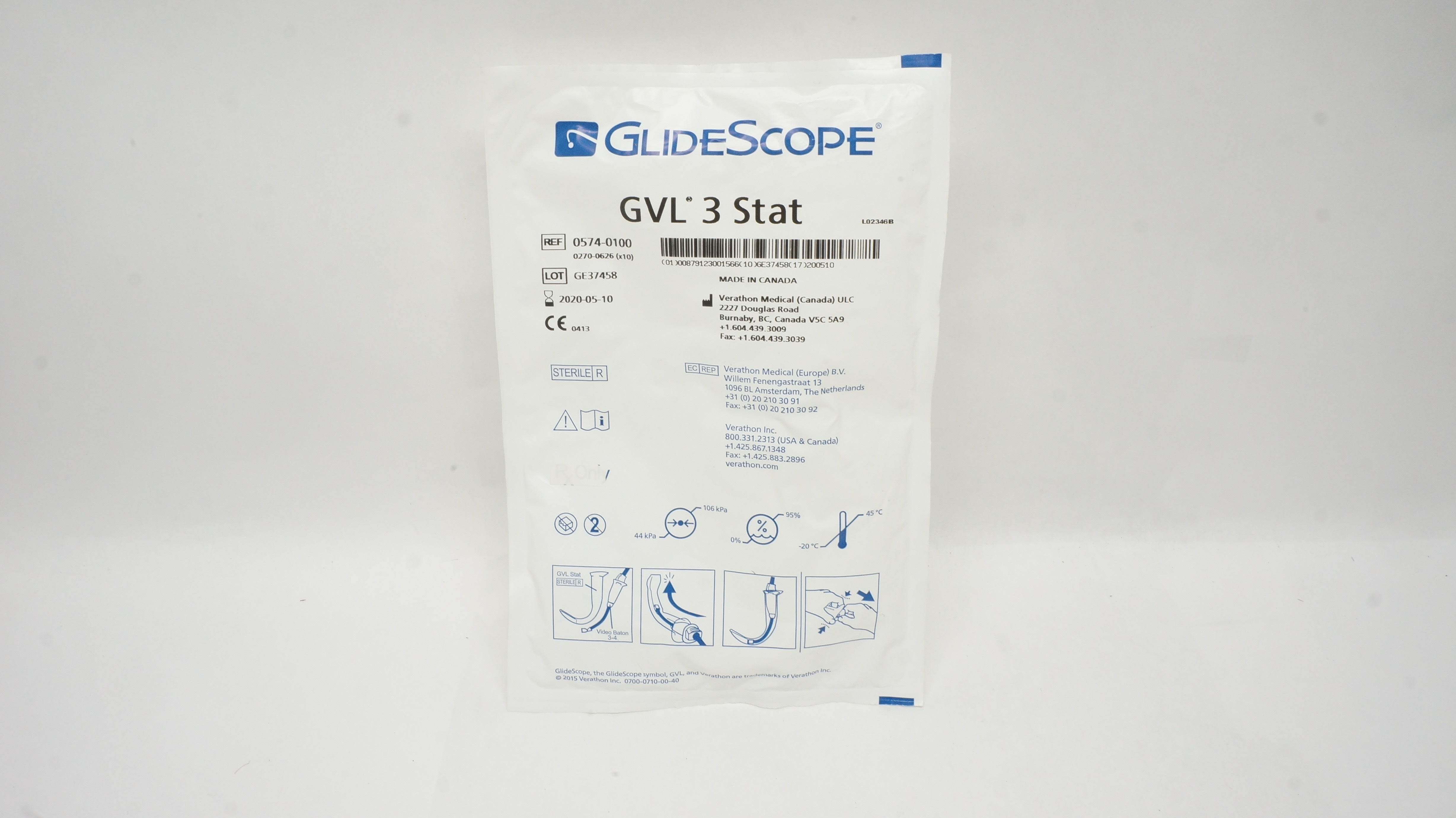 Verathon Medical 0574-0100 Glide Scope GVL 3 Stat (x)