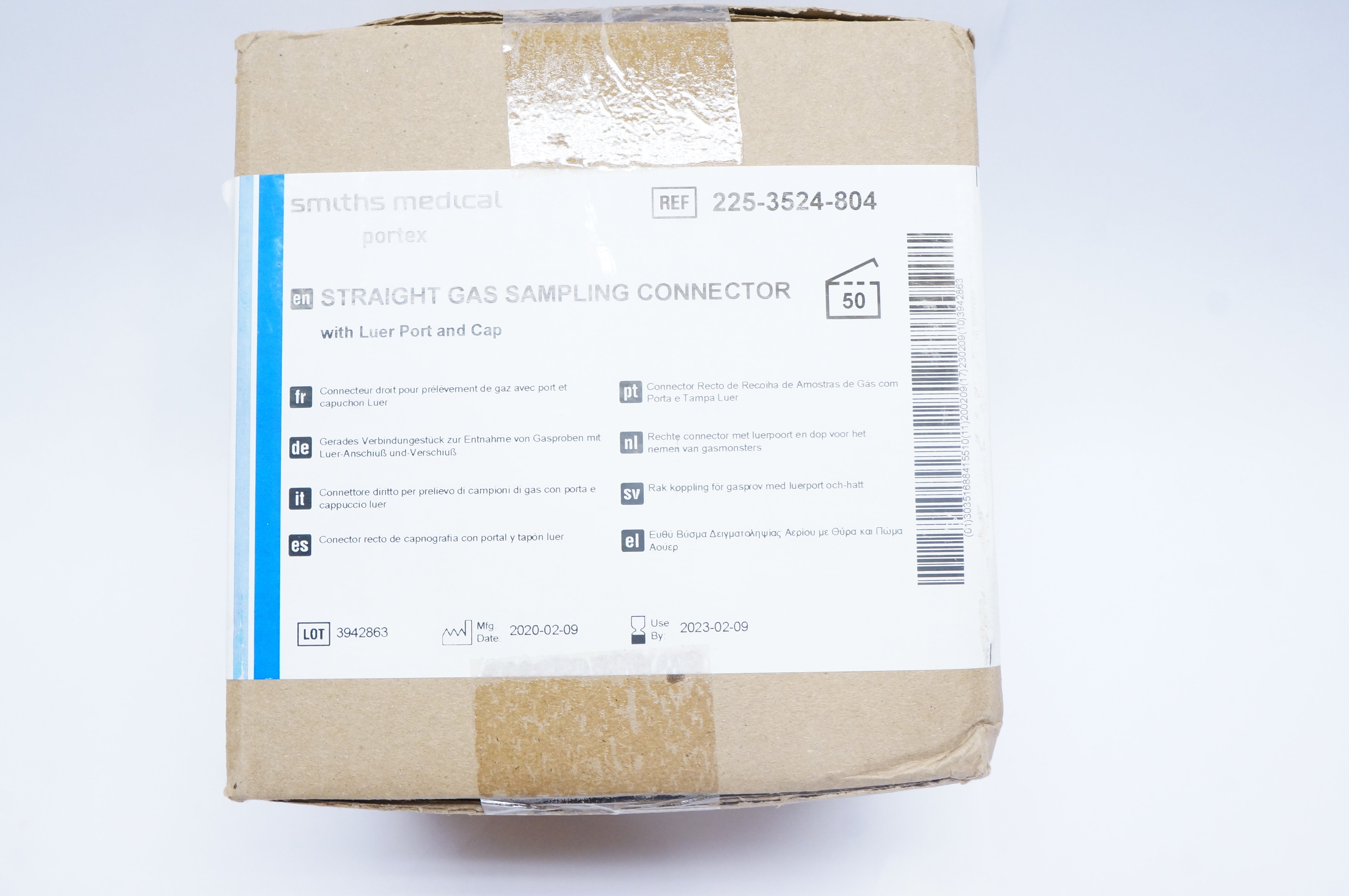 Smiths Medical 225 3524 804 Straight Gas Sampling Connector Box Of 50 smiths-medical-225-3524-804-straight-gas-sampling-connector-box-of-50