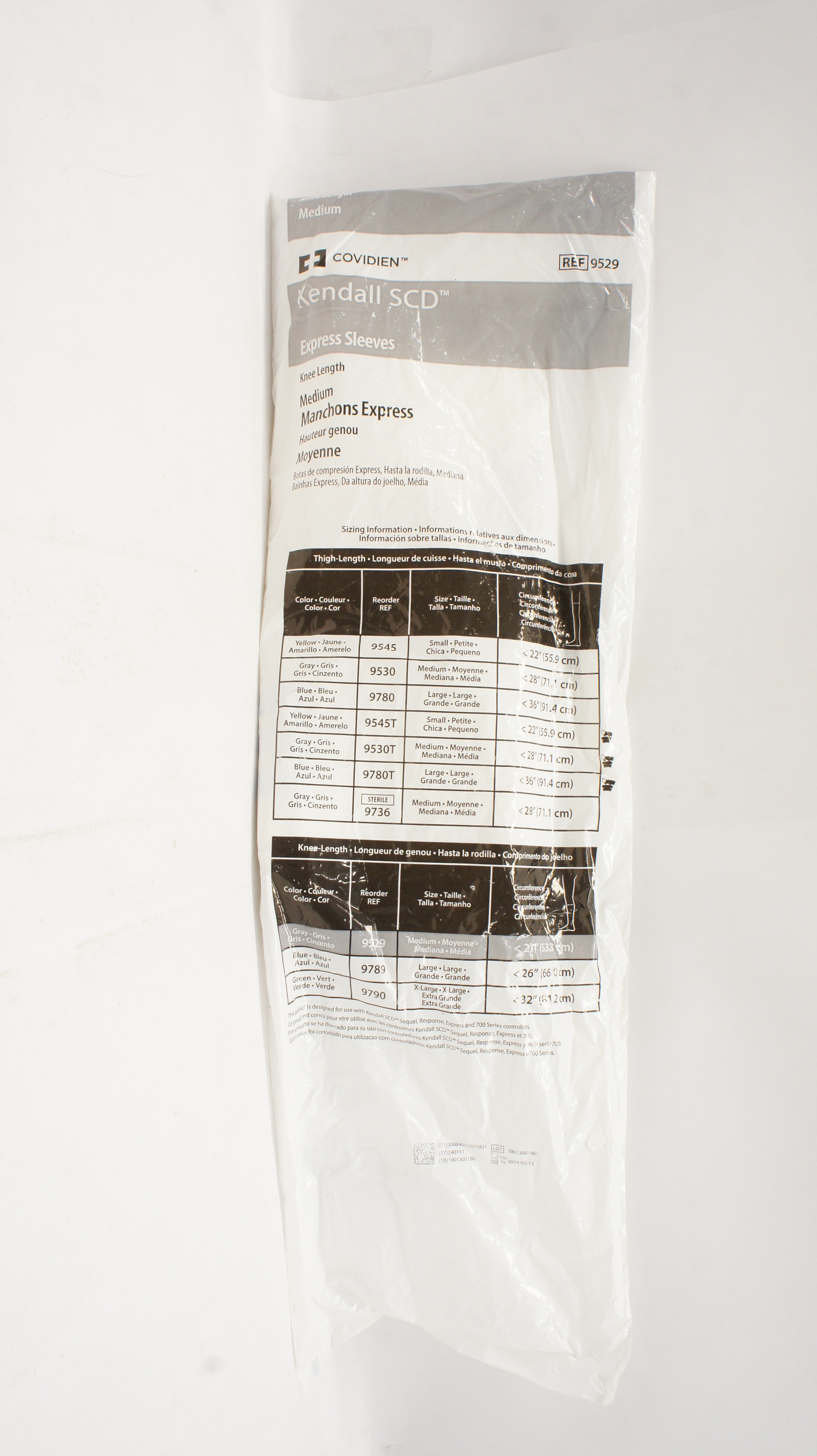 Covidien 9529 Kendall SCD Express Sleeves Knee Length Medium < 21 inch