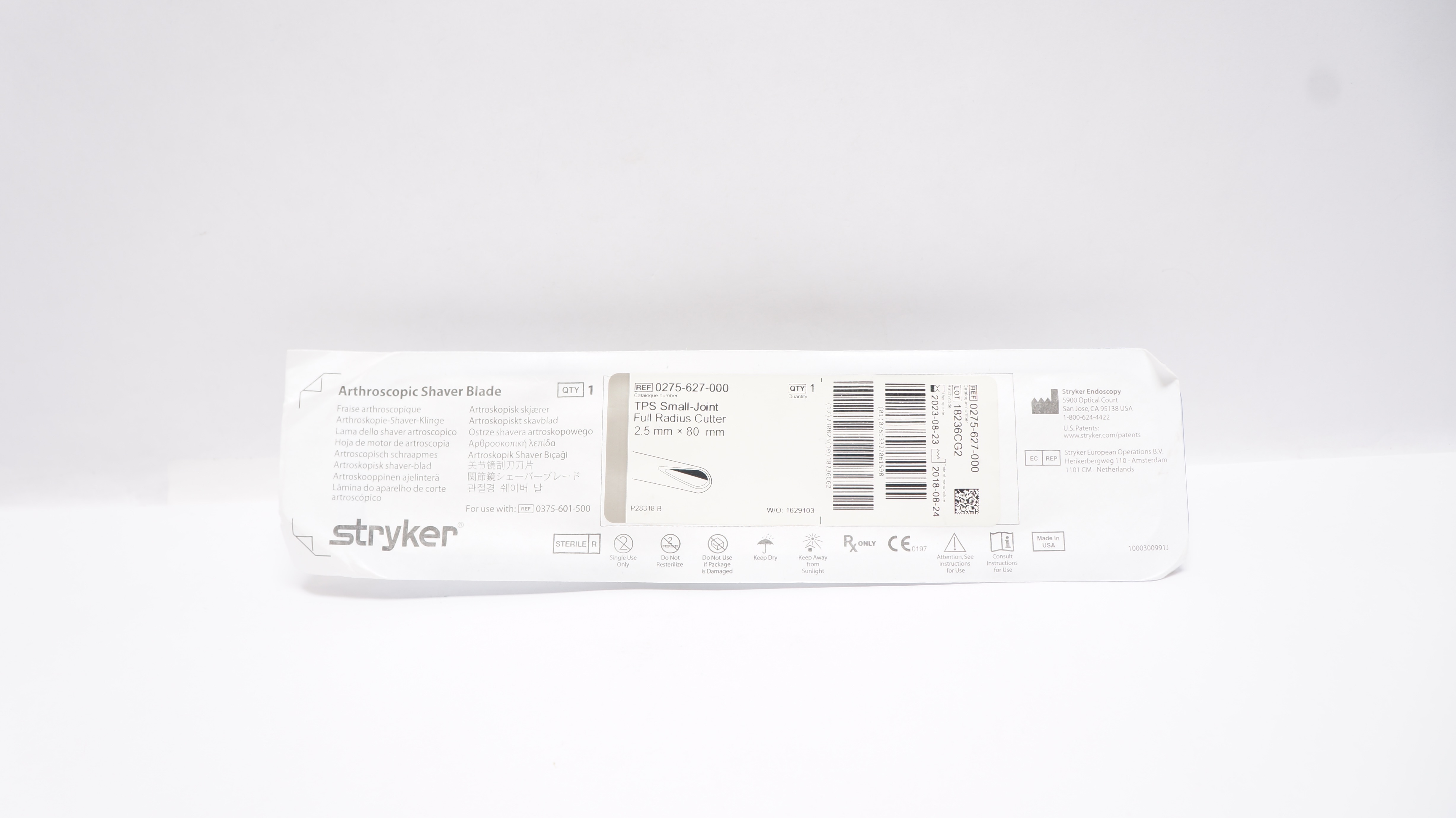 Stryker 0275-627-000 Full Radius Cutter 2.5mm (x)