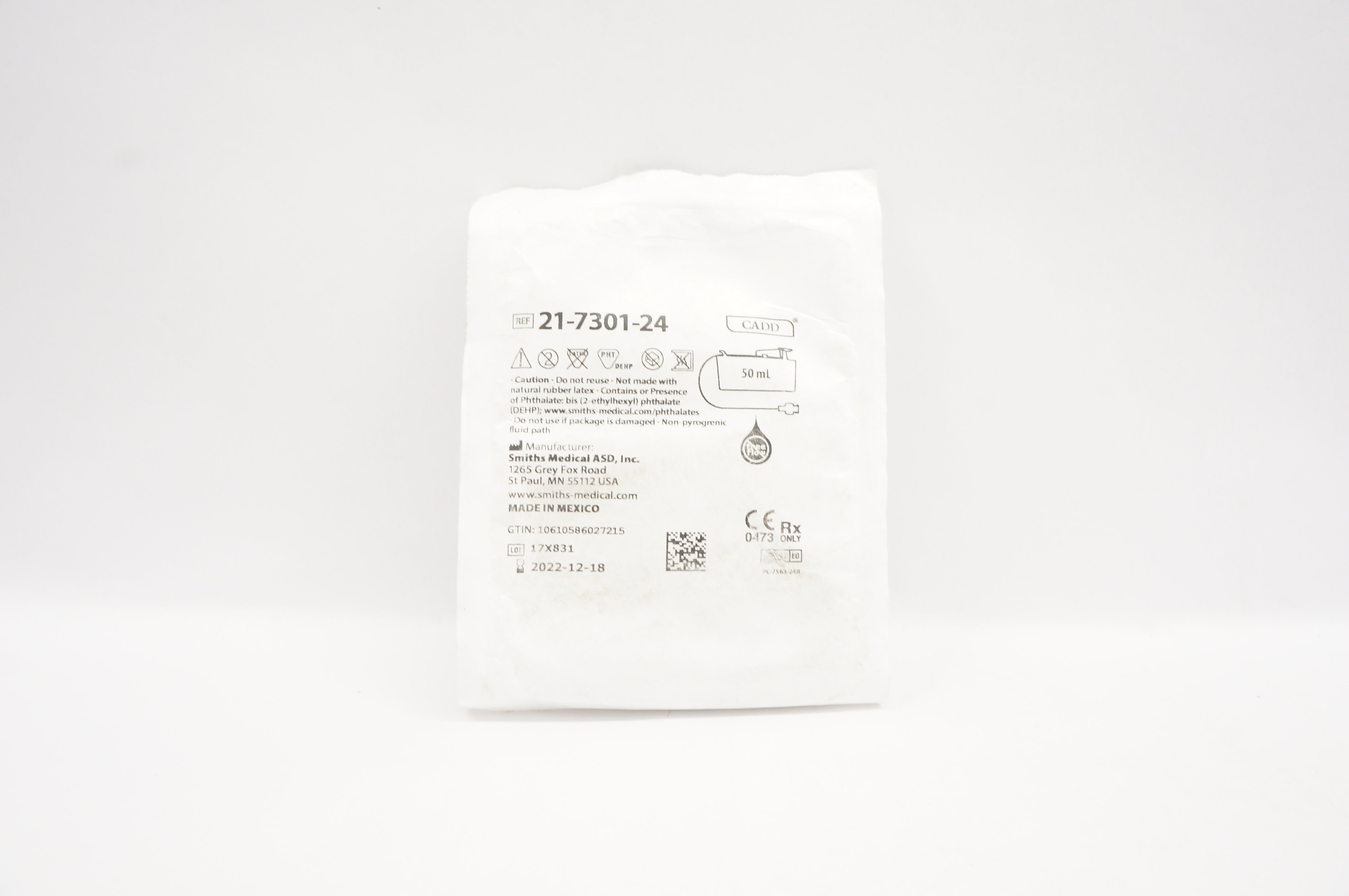 Smiths Medical 21-7301-24 CADD Medication Cassette Reservoirs 50mL