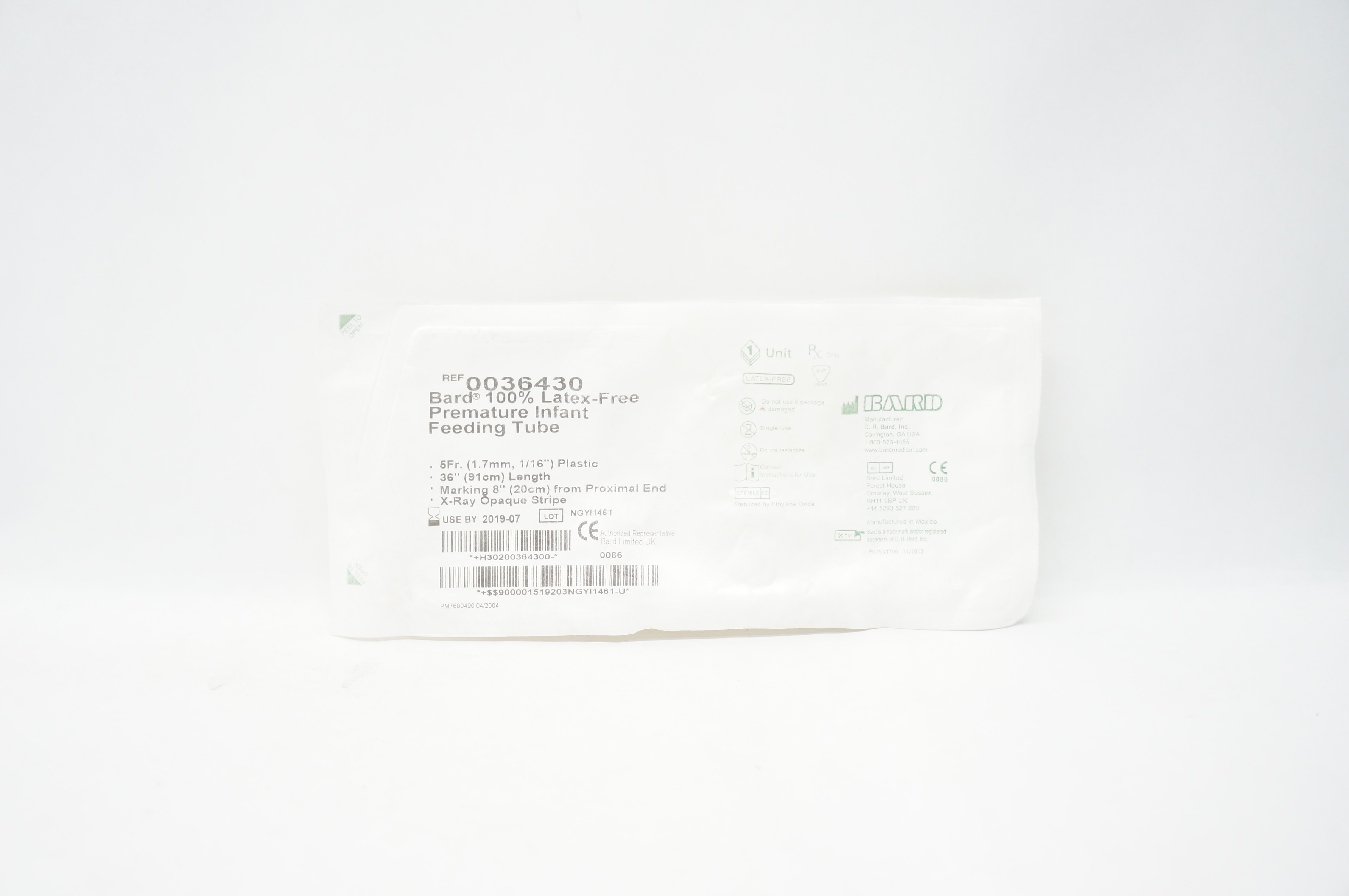 Bard 0036430 Premature Infant Feeding Tube 5Fr x 36inch (x)