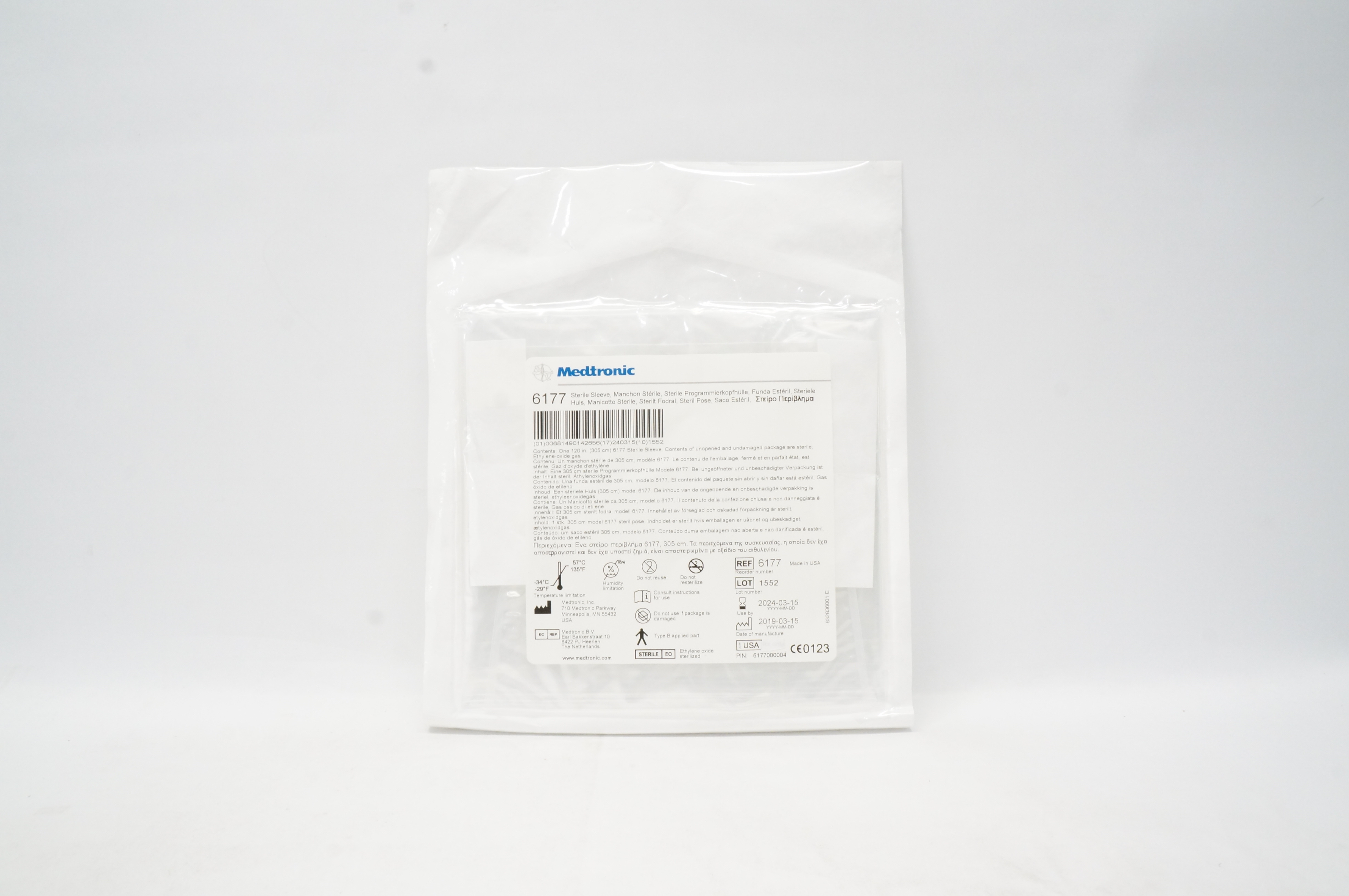 Medtronic 6177 Sterile Sleeve, One, 120inch