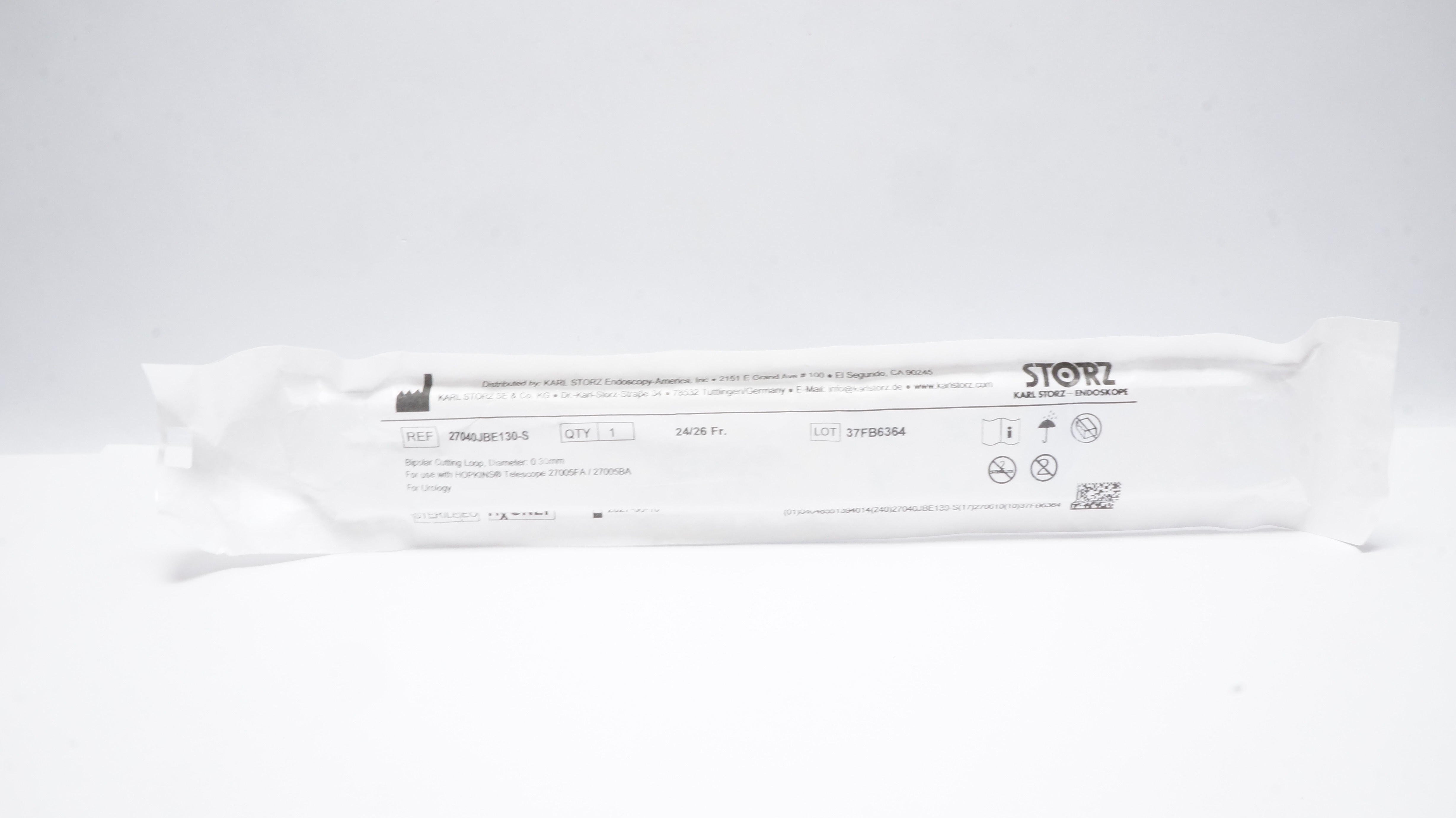 Karl Storz 27040JBE130-S Bipolar Cutting Loop , Diameter 0.30mm, 24/26Fr