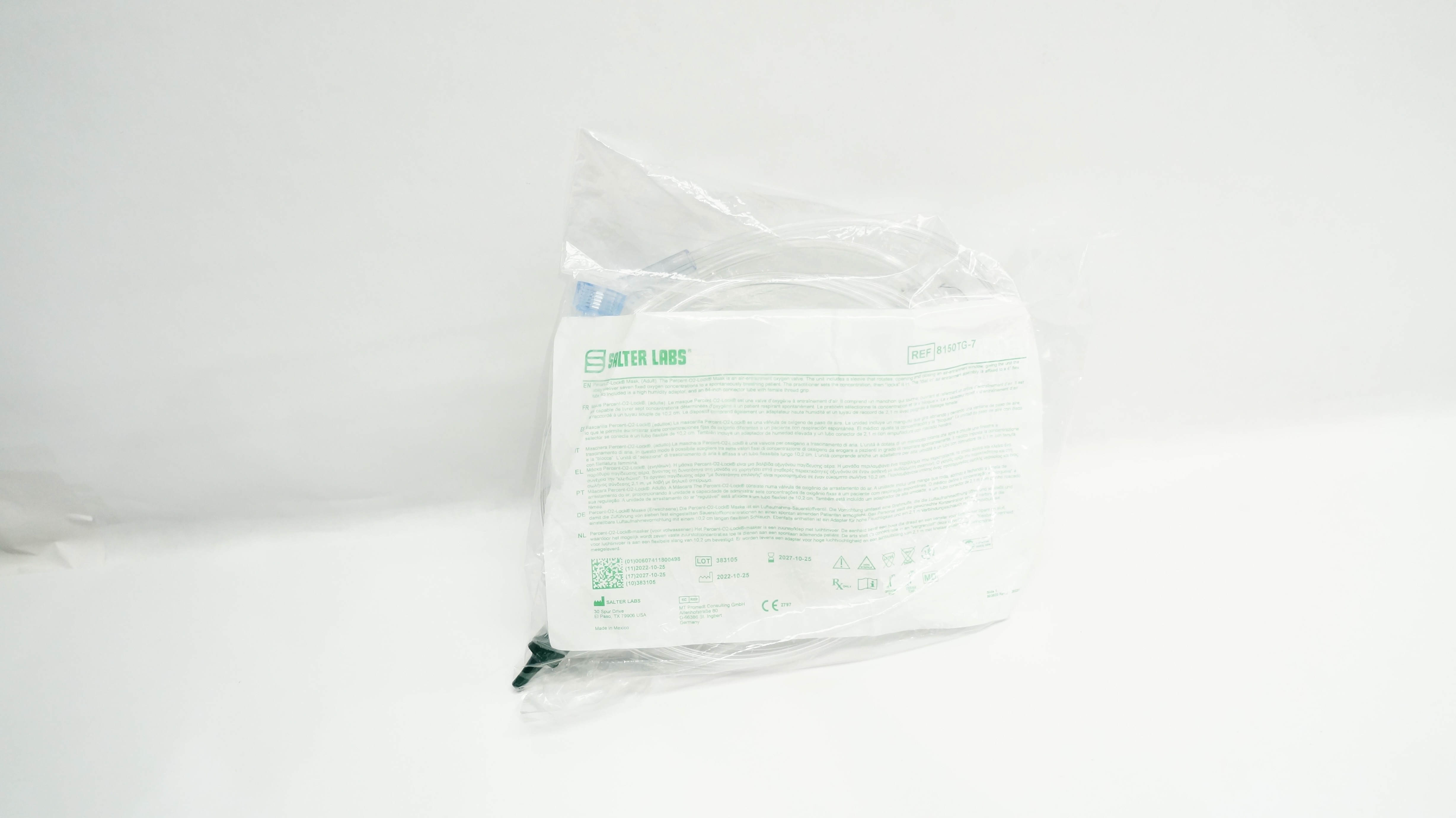 O2 Lock Mask 8058 Salter Labs 8150TG-7 The Percent O2 Lock Venturi Adult Mask