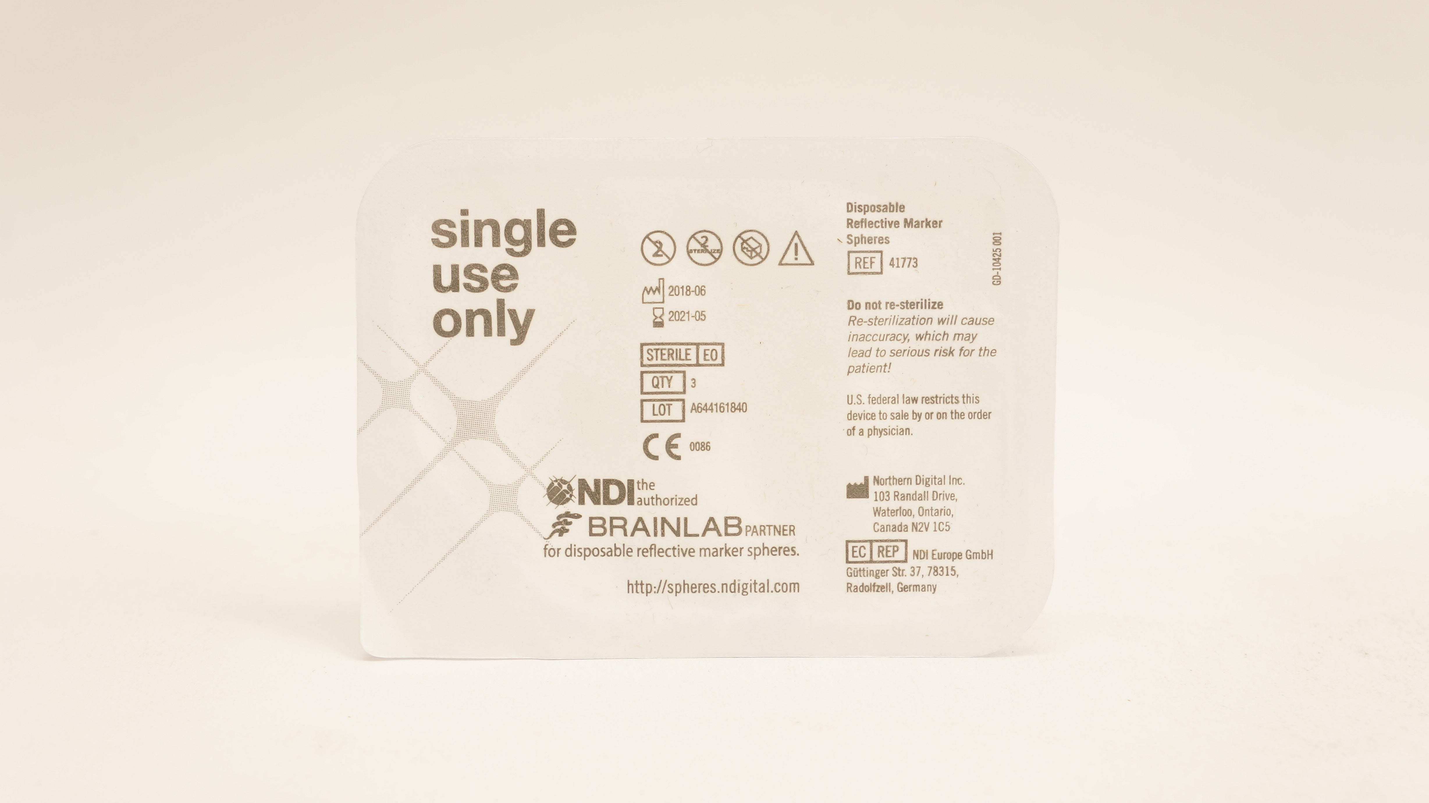 Brainlab 41773 Disposable Reflective Marker Spheres Box of 3 (x)