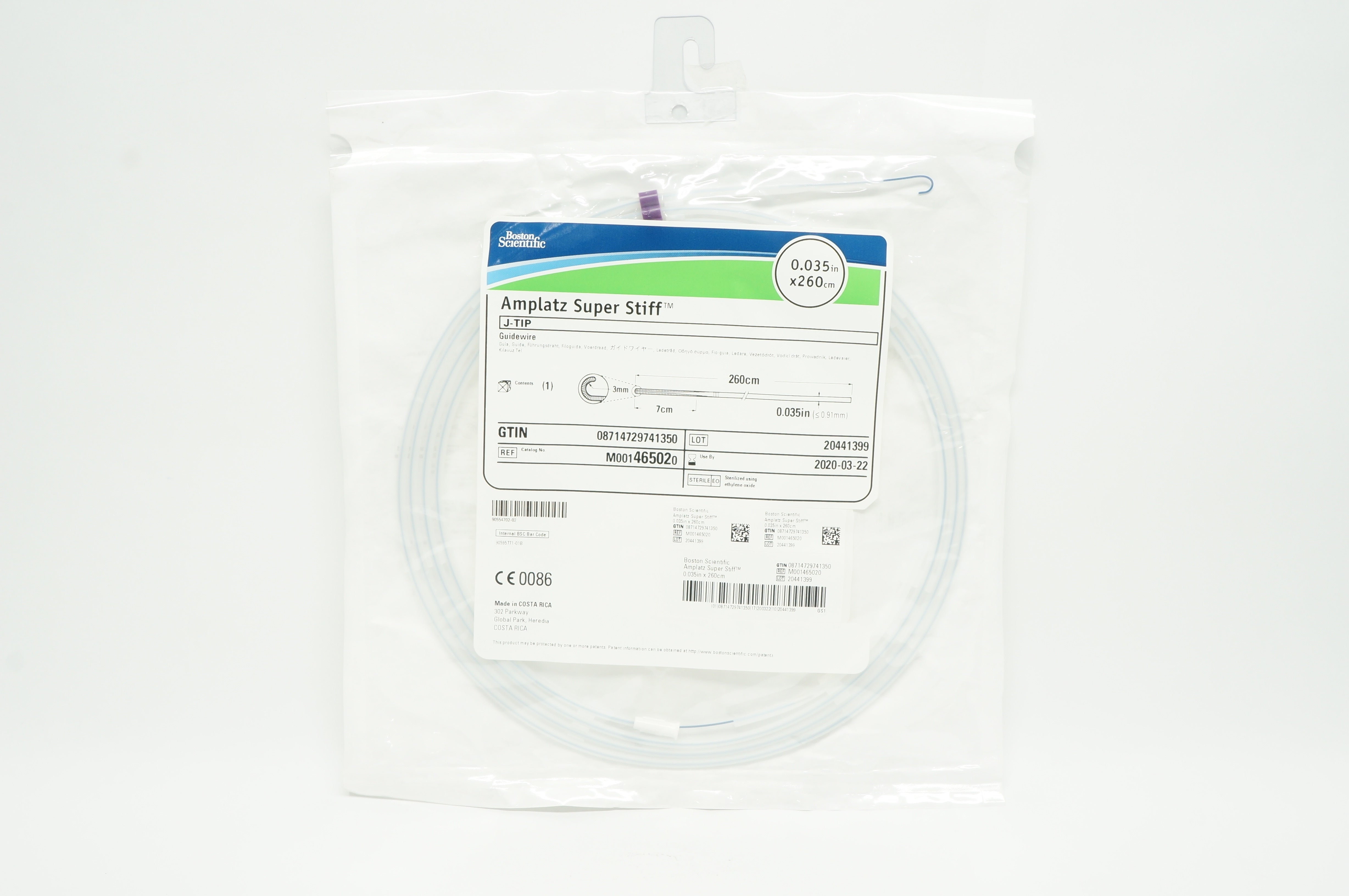 Boston Scientific M001465020 Amplatz Super Stiff Guidewire 0.035inch x 260cm (x)