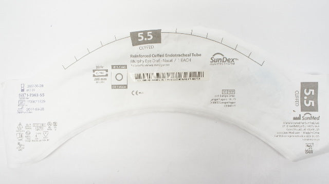 SunDex 1-7363-55 Reinforced Cuffed Endotracheal Tube 5.5mm x 7.8mm