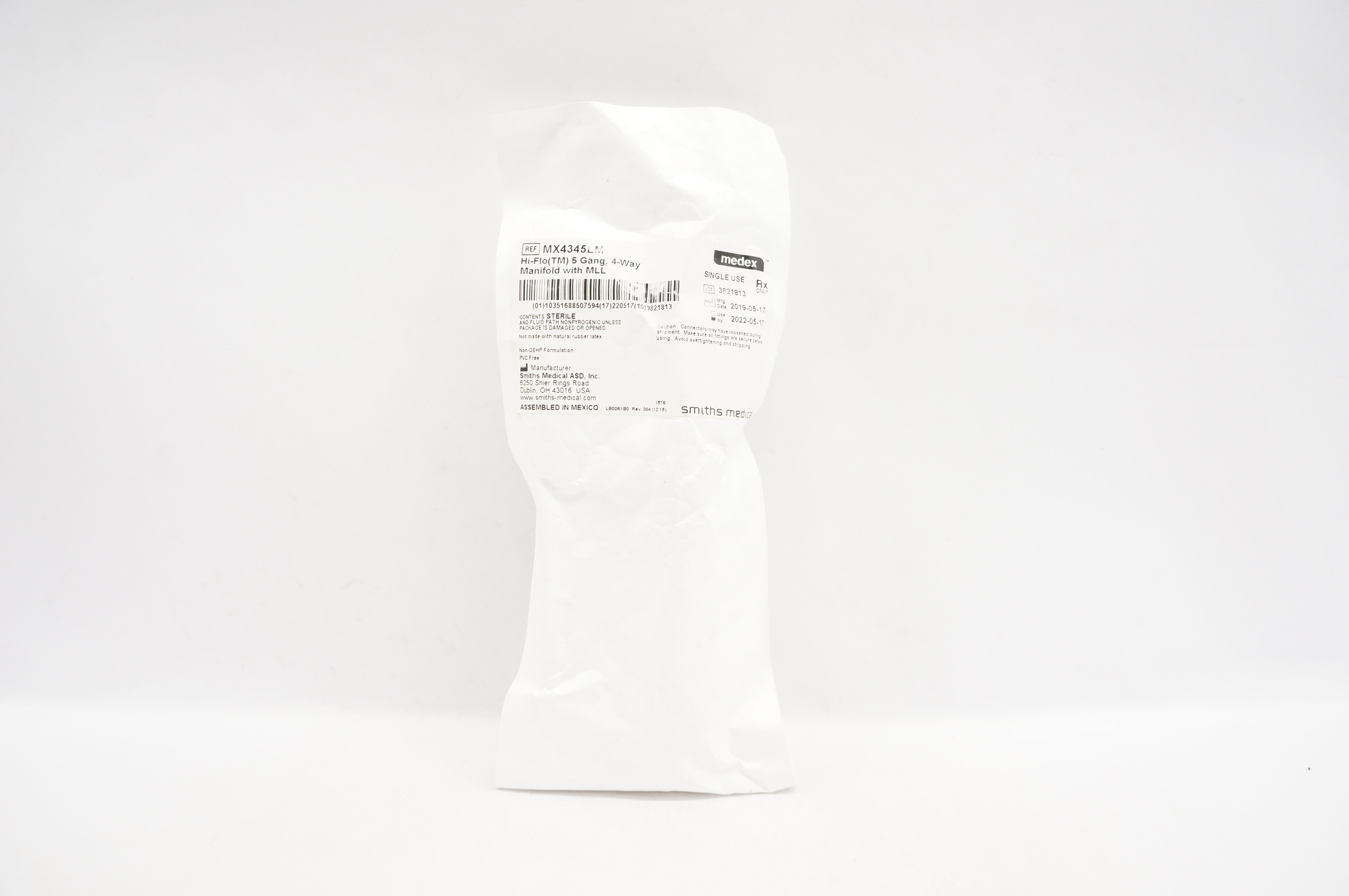 Smiths Medical MX4345LM Medex Hi-Flo 5 Gang 4 Way Manifold With Mll (x)