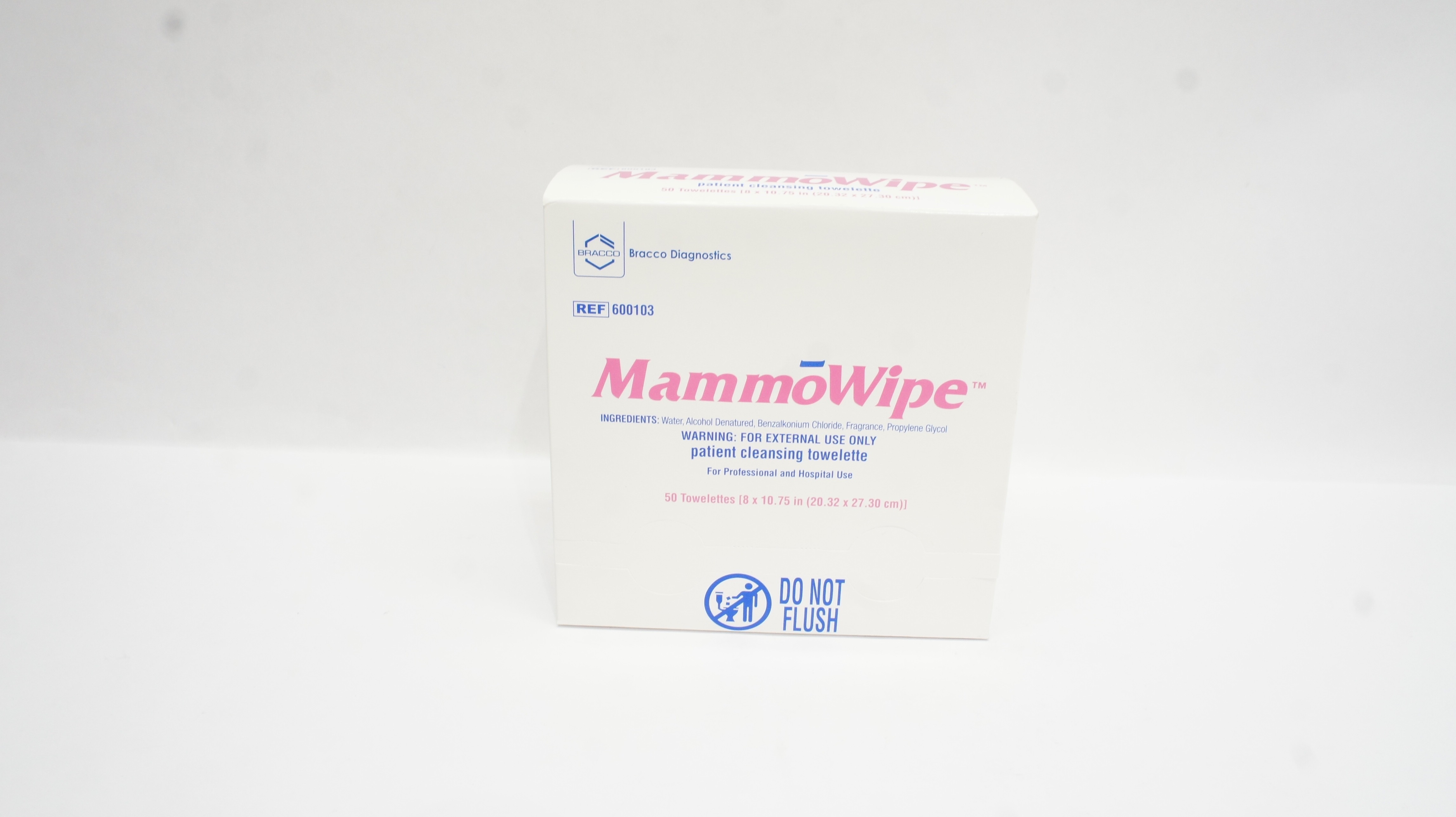 Bracco Diagnostics 600103 MammōWipe Patient Cleansing Towelette Box of 50