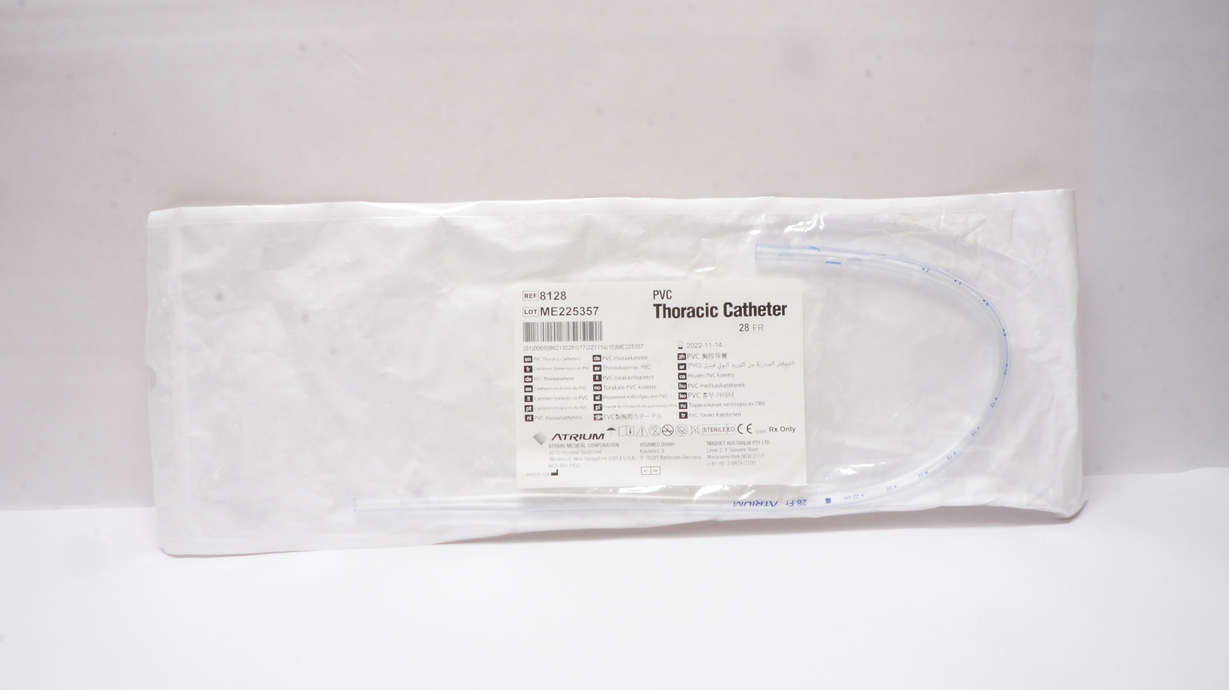 Atrium 8128 PVC Thoracic Cath. 28FR (x)