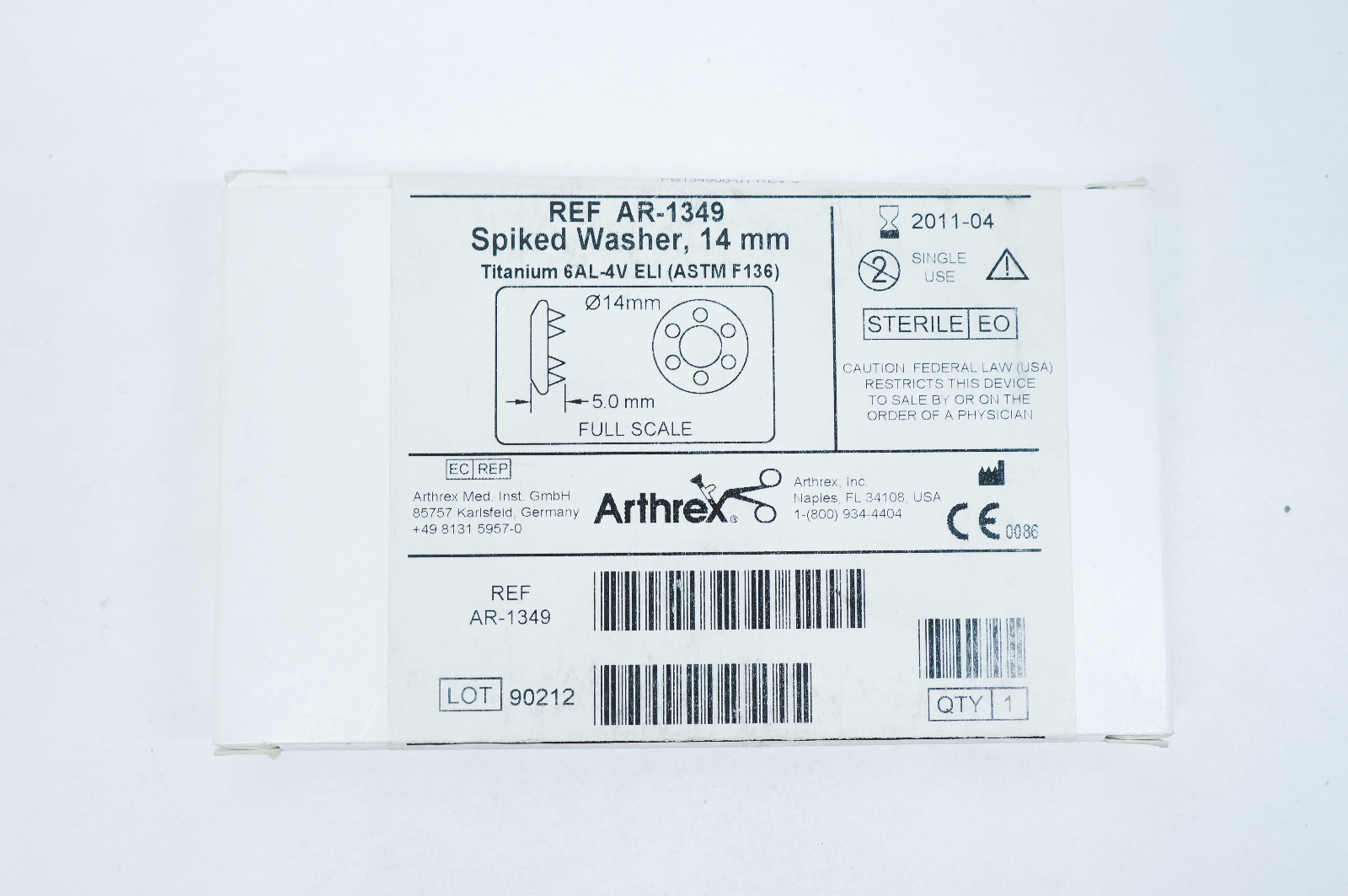 Arthrex AR-1349 Spiked Washer, 14mm (x)