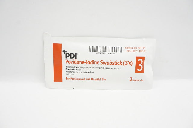PDI S41125 Povidone-Lodine Swabstick 3 - Pack of 3 (x)
