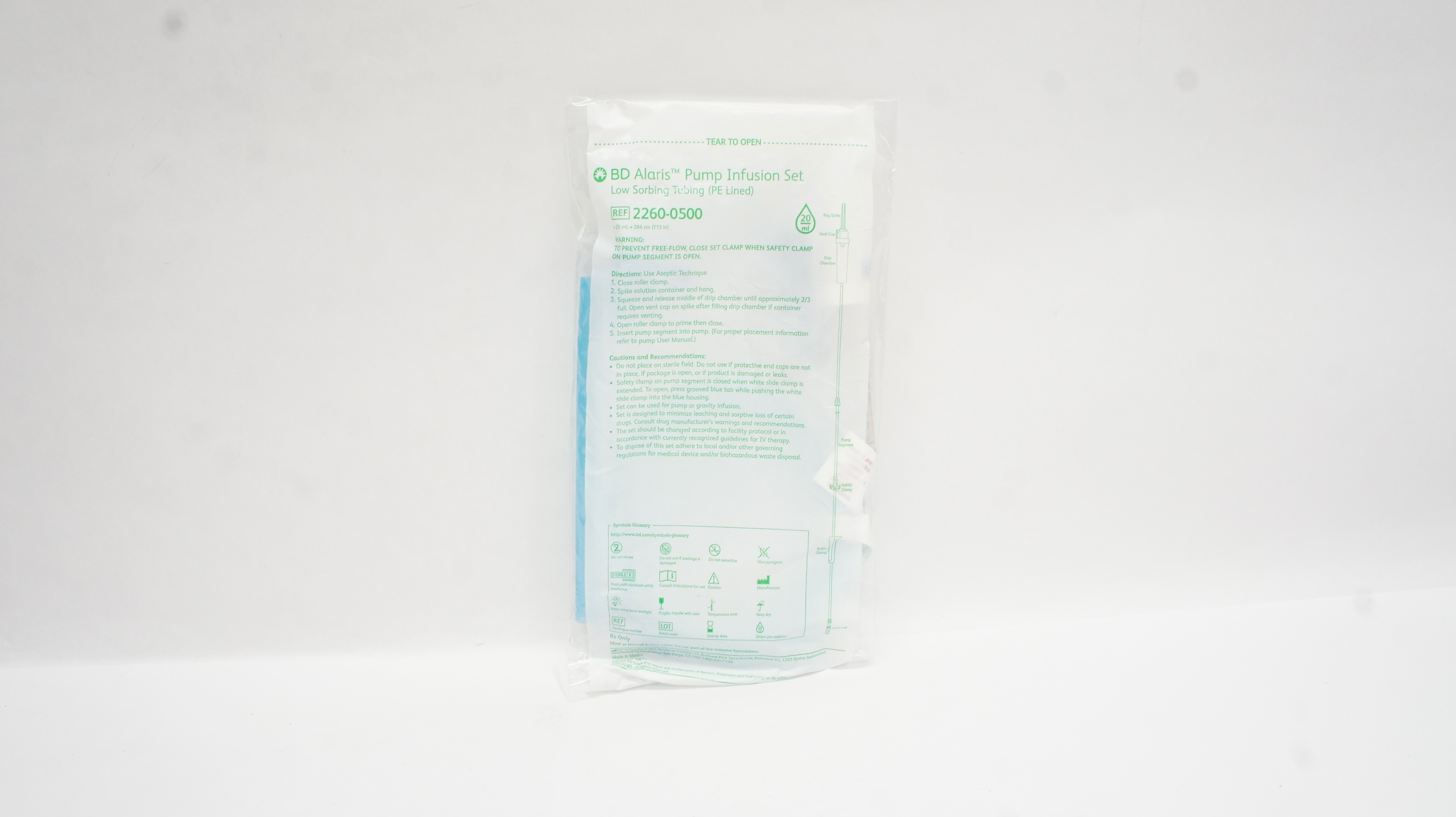 BD 2260-0500 Alaris Pump Infusion Set Low Sorbing Tubing 23mlx113inch ...