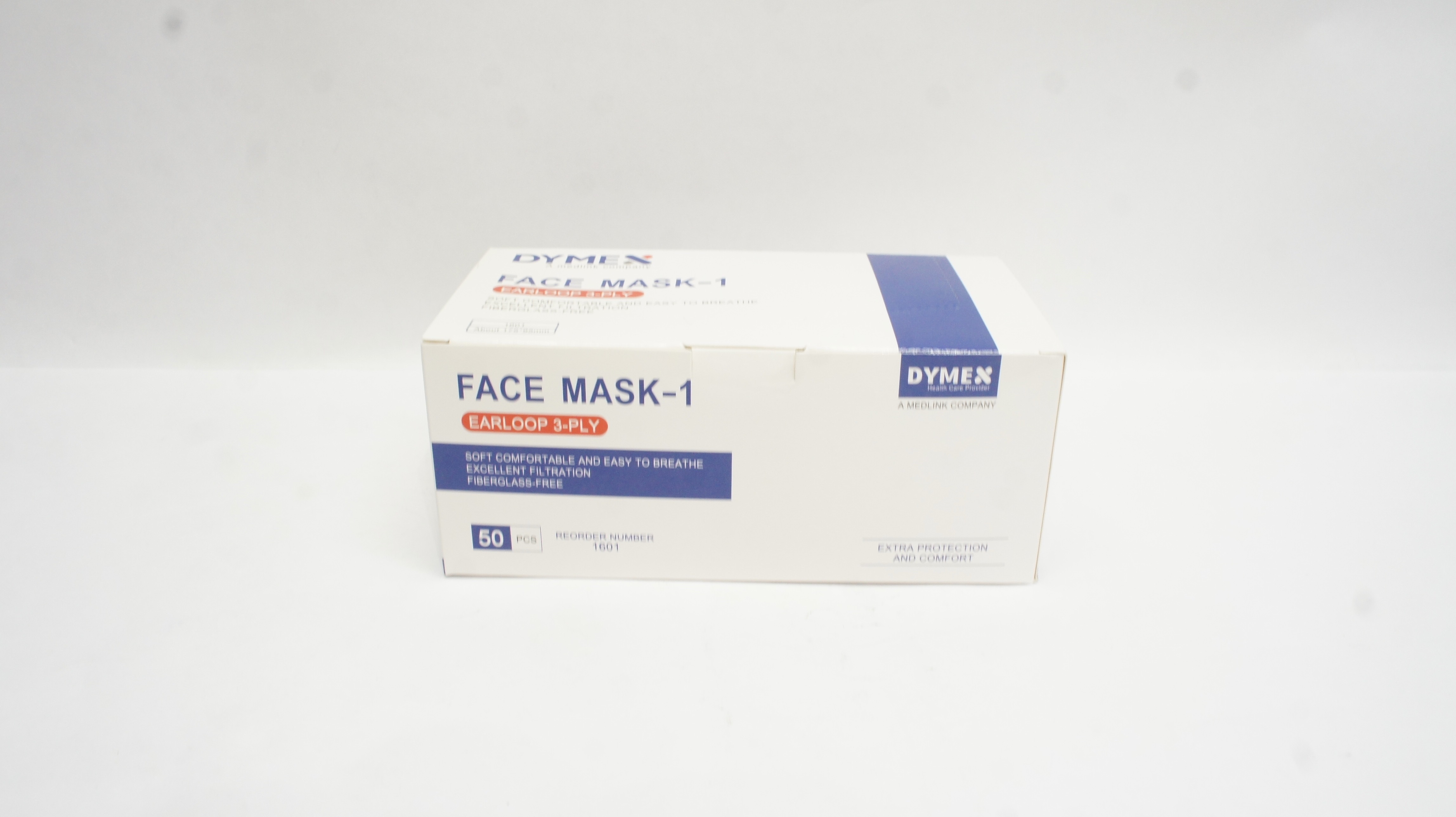 Dymex 1601 Face Mask-1 Earloop 3-Ply (x) - Box of 50