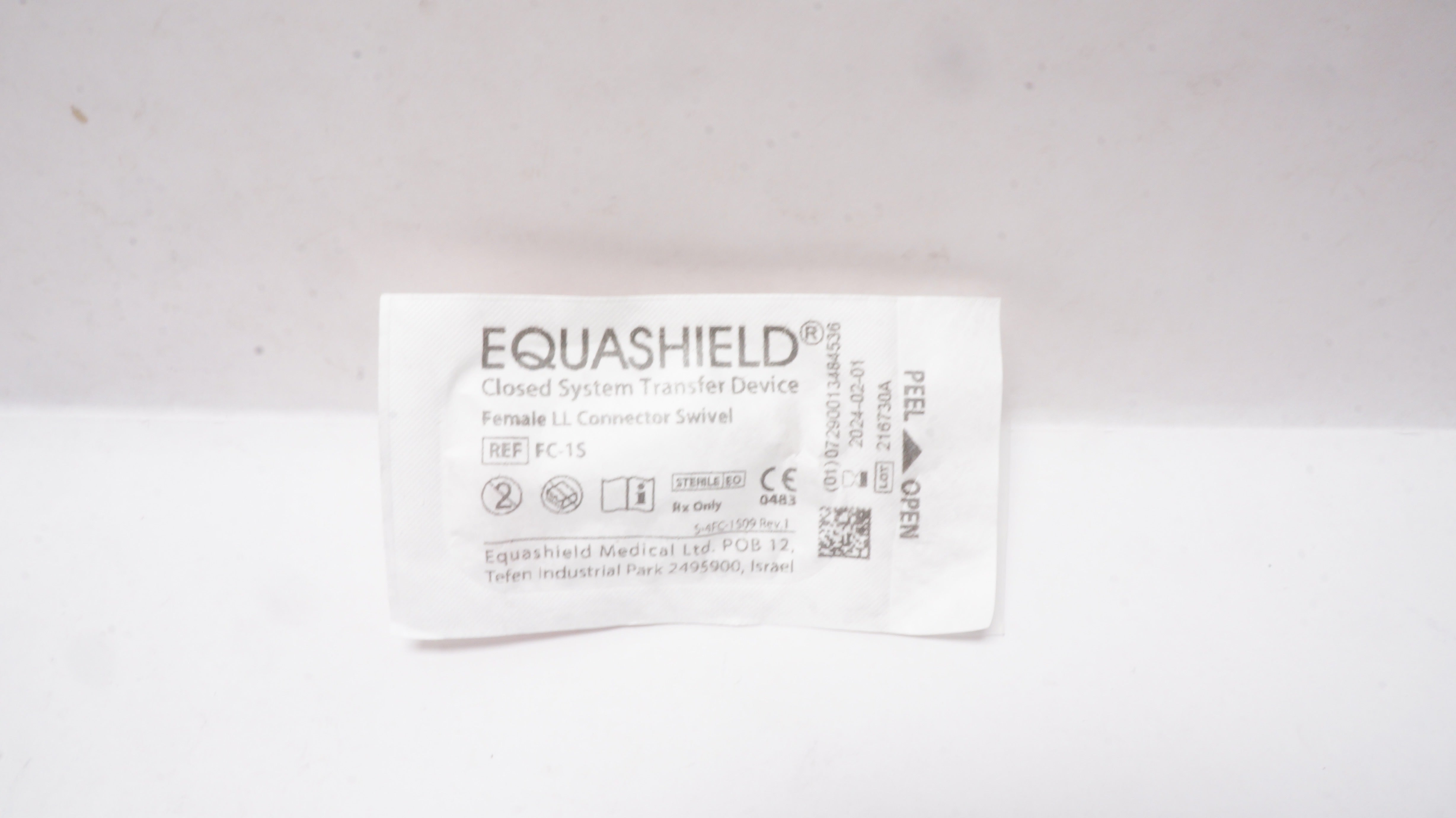 Equashield Medical FC-15 Closed System Transfer Device Female LL ConnectorSwivel