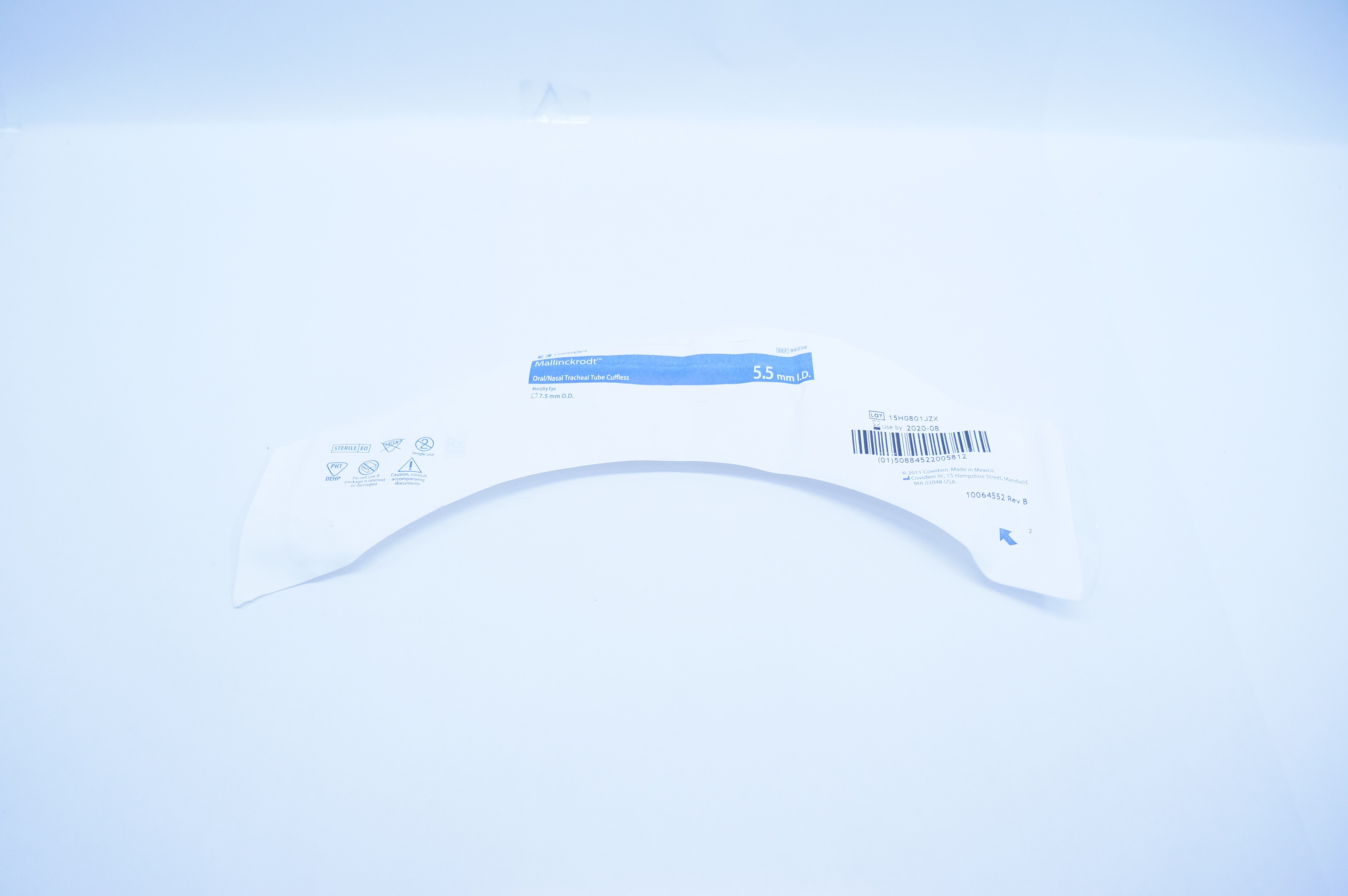 Covidien 86228 Mallinckrodt Oral/Nasal Tracheal Tube Cuffless 7.5mm x 5.5mm (x)