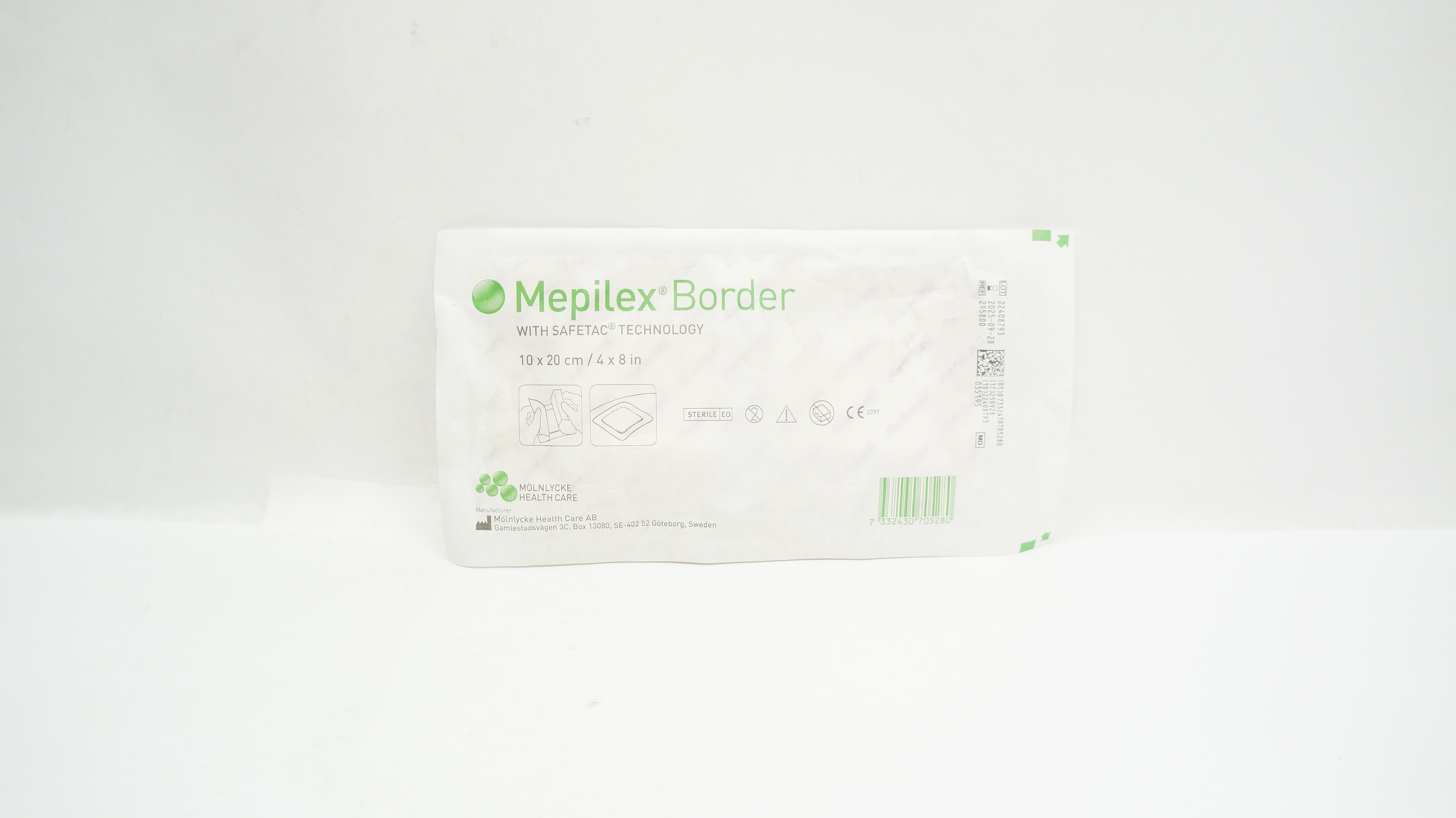 Molnlycke Healthcare 295800 Mepilex Ag with Safetac Technology 4inch x 8inch