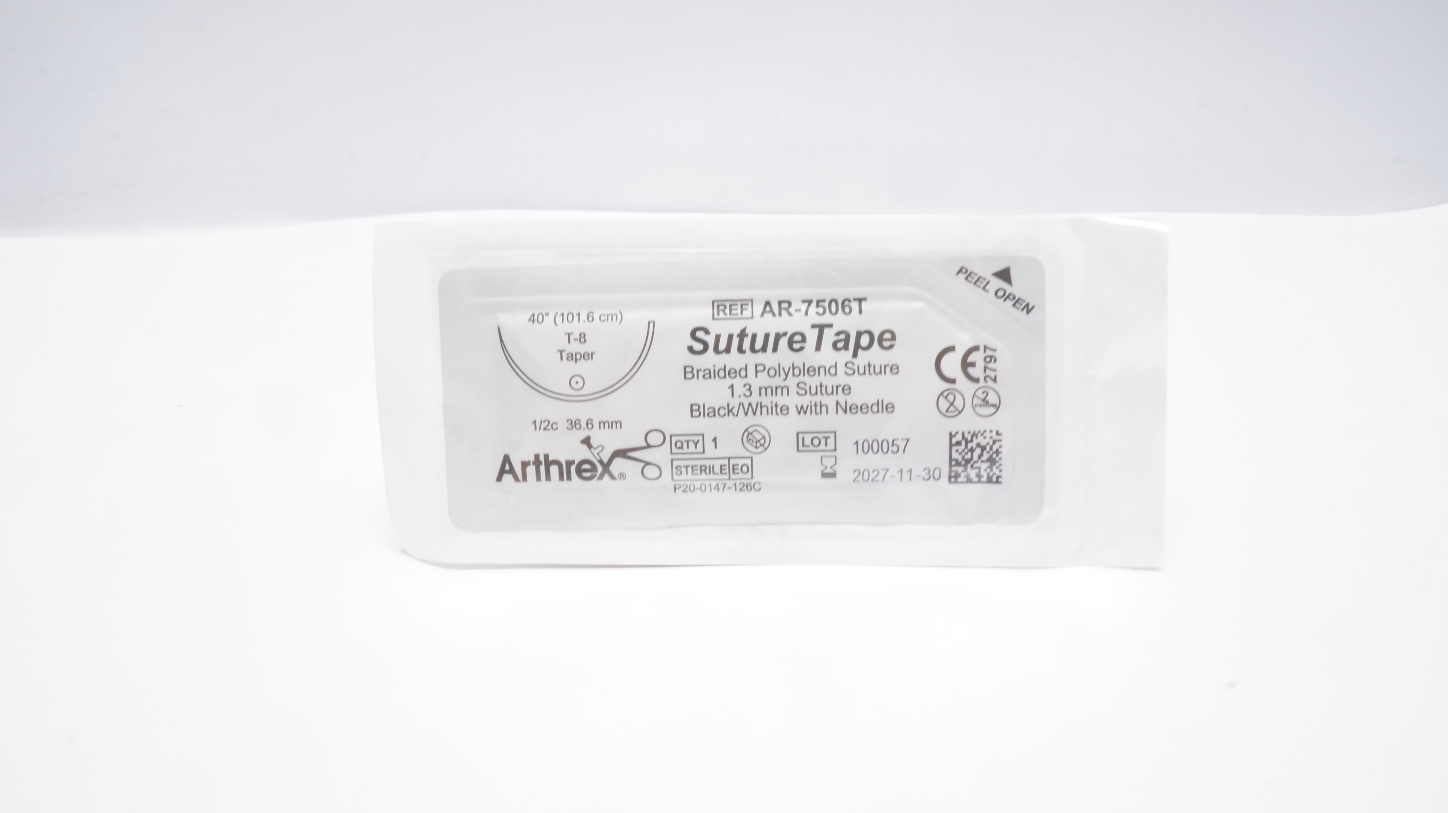 Arthrex AR-7506T SutureTape Braided Polyblend Stre T-8 Taper 1/2c 36.6mm 40inch