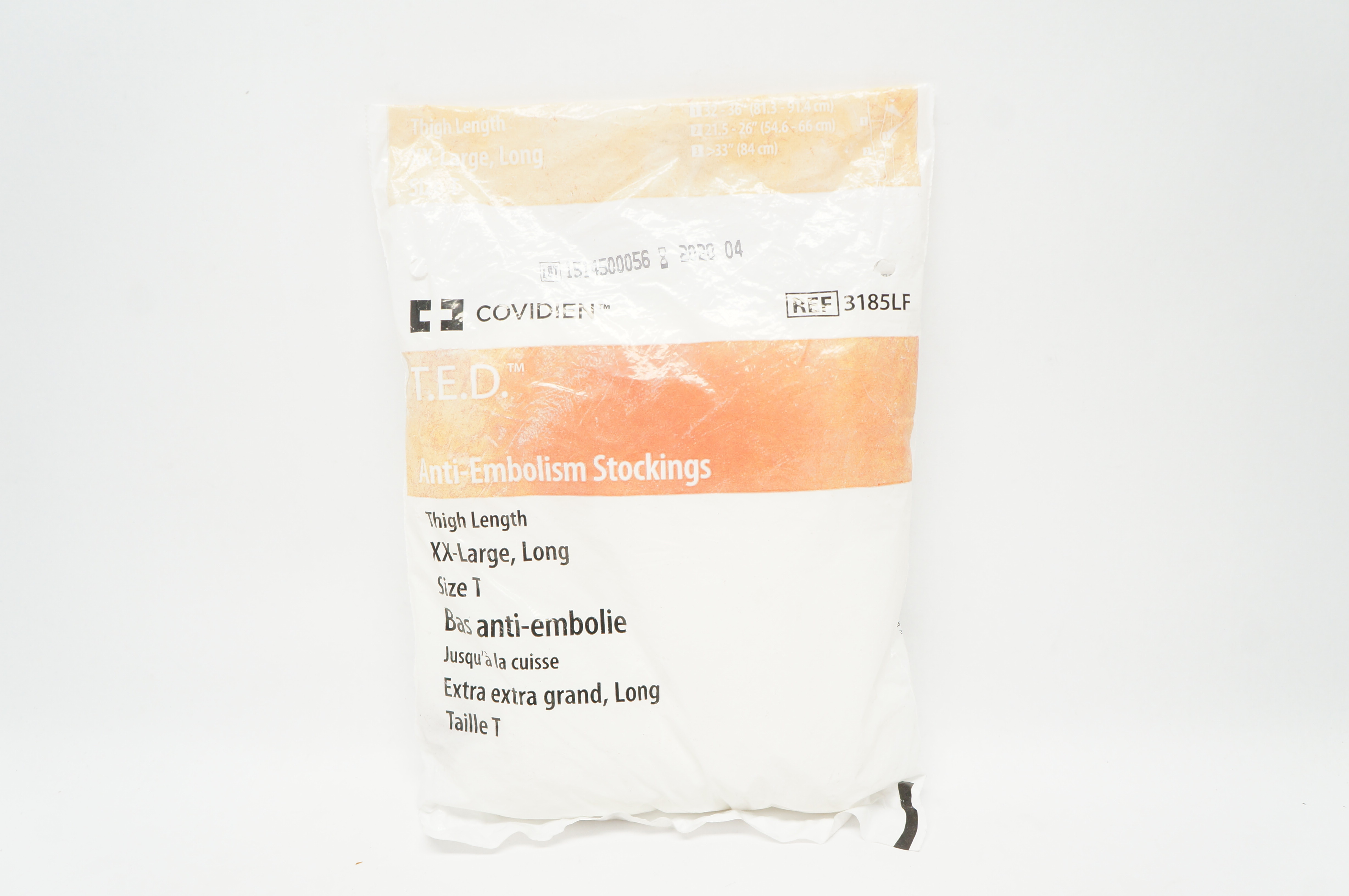 Covidien 3185LF T.E.D. Anti-Embolism Stockings Thigh Length XX-Large Size T (x)