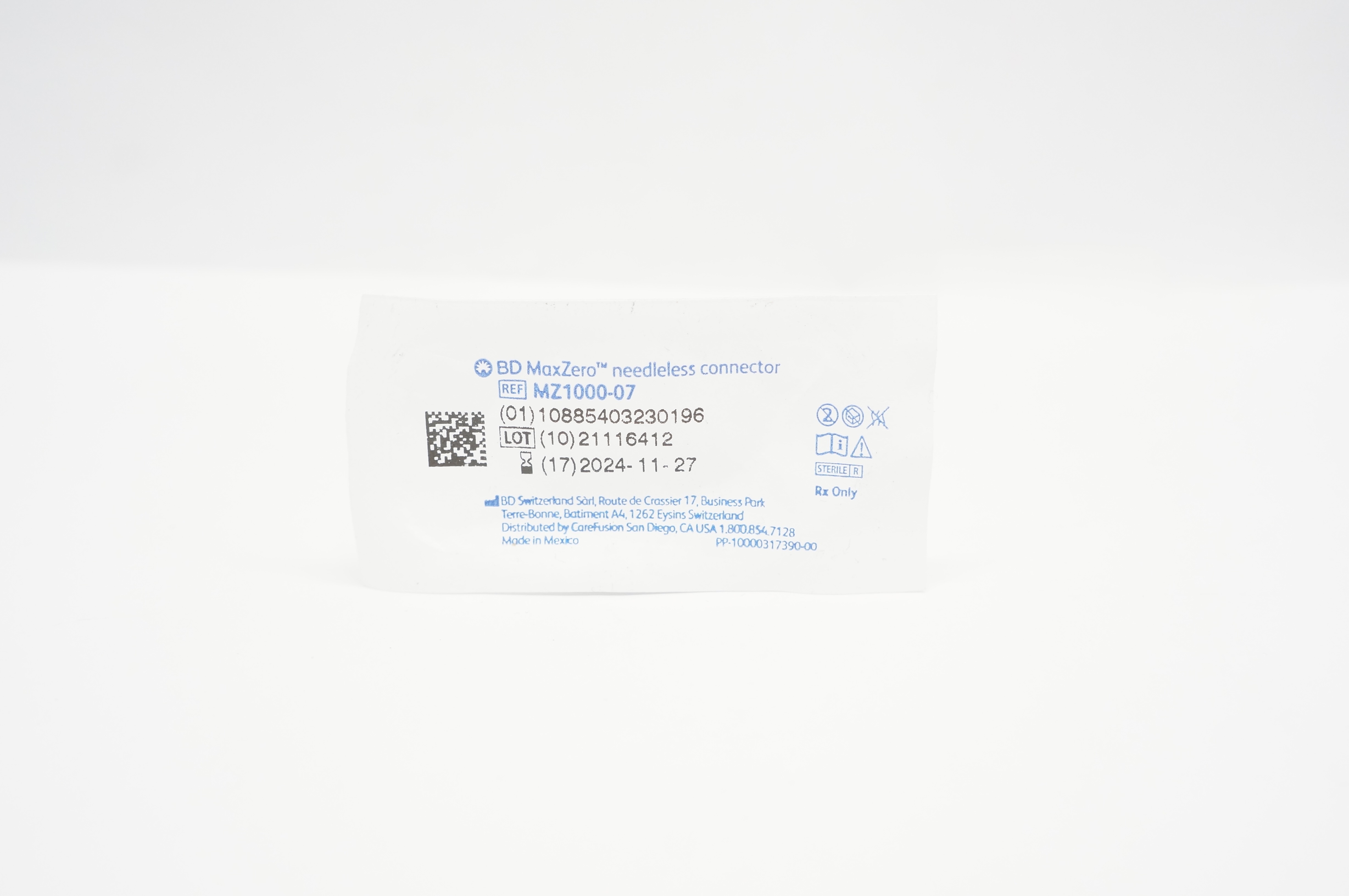 BD MZ1000-07 MaxZero Ndleless Connector