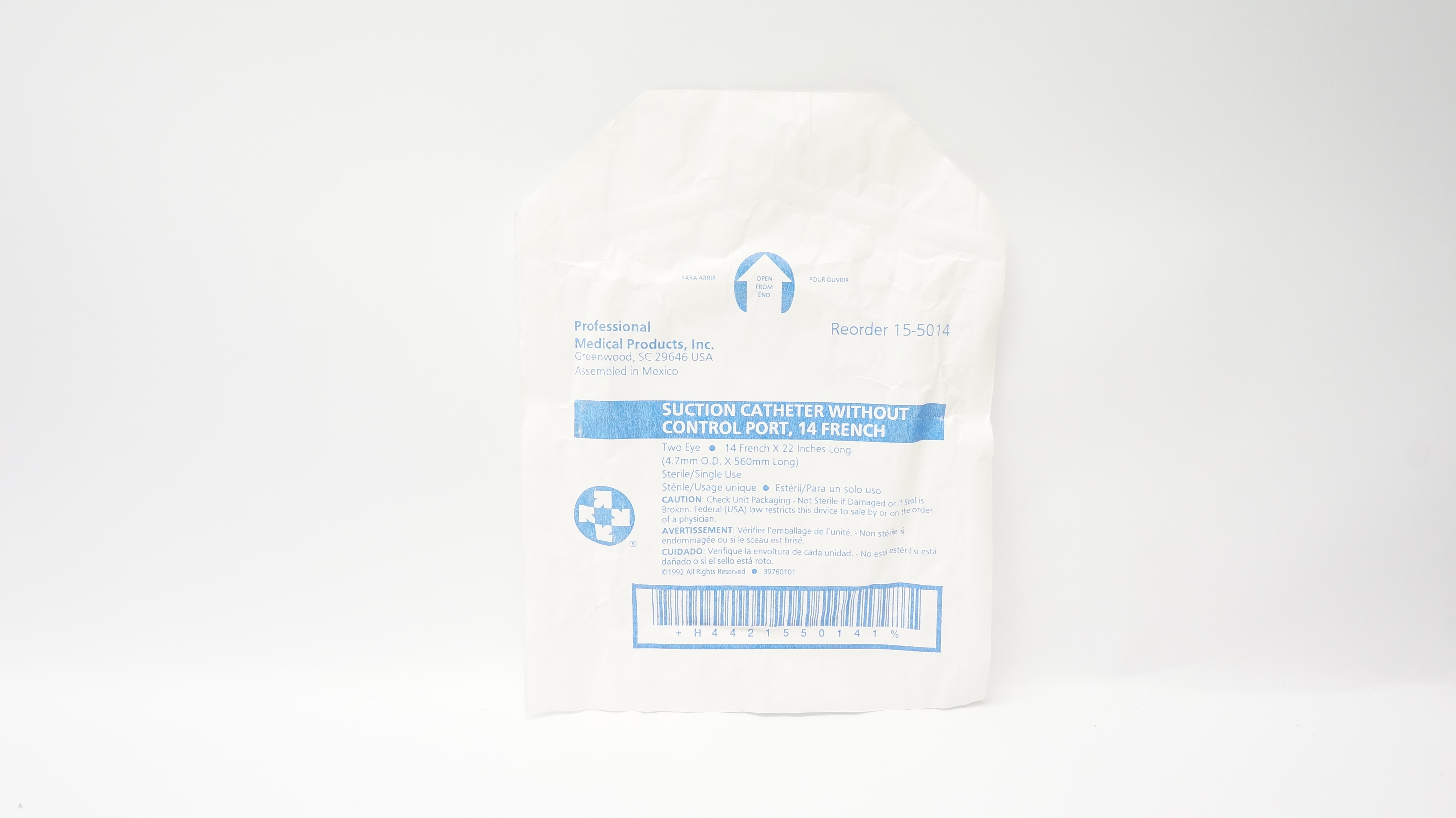 Professional Medical Products 15-5014 Suction Cath. 14Fr Without Control Port