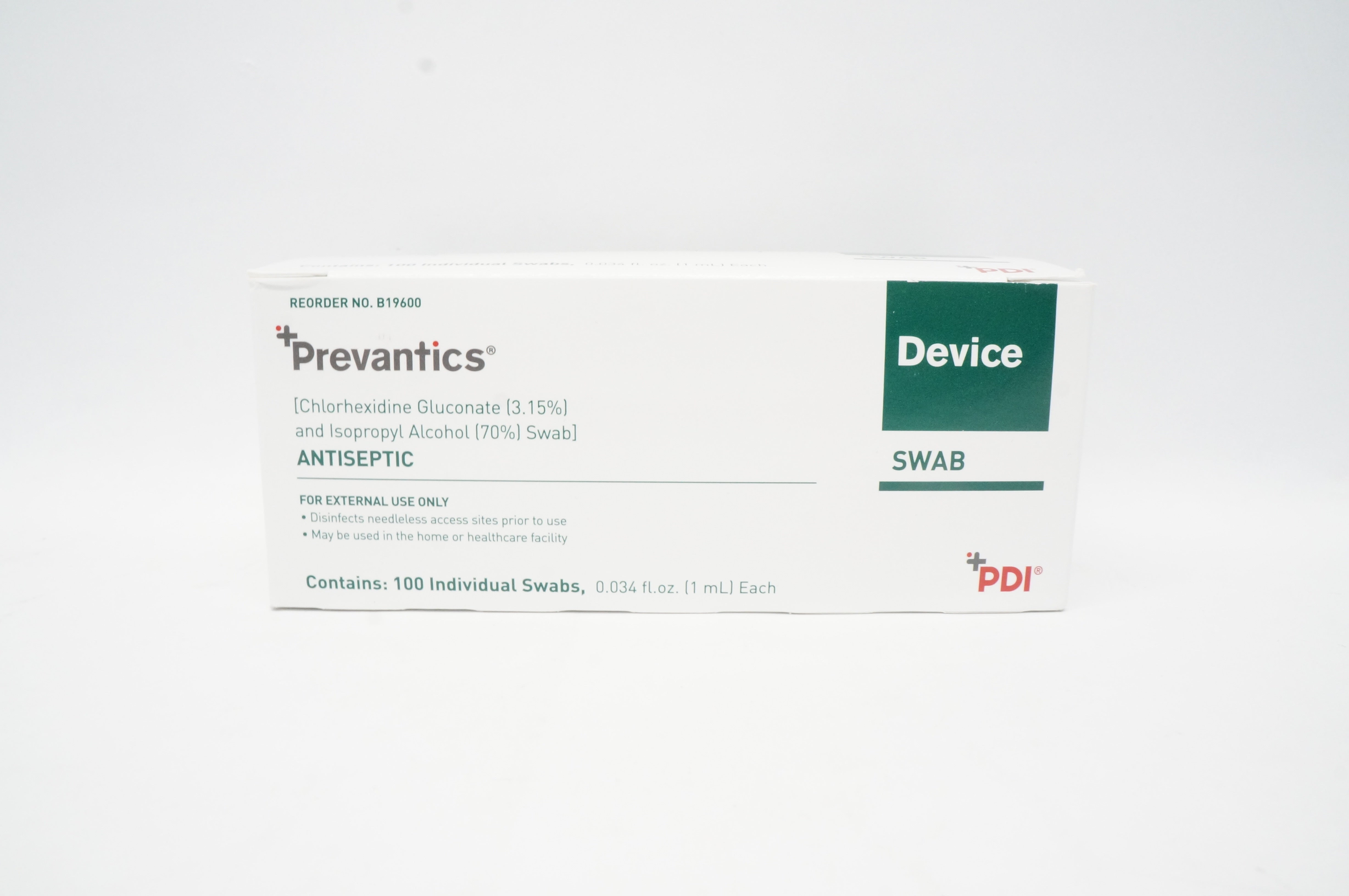 PDI B19600 Prevantics Device, Antiseptic Swabs 1 mL (x) - Box of 100
