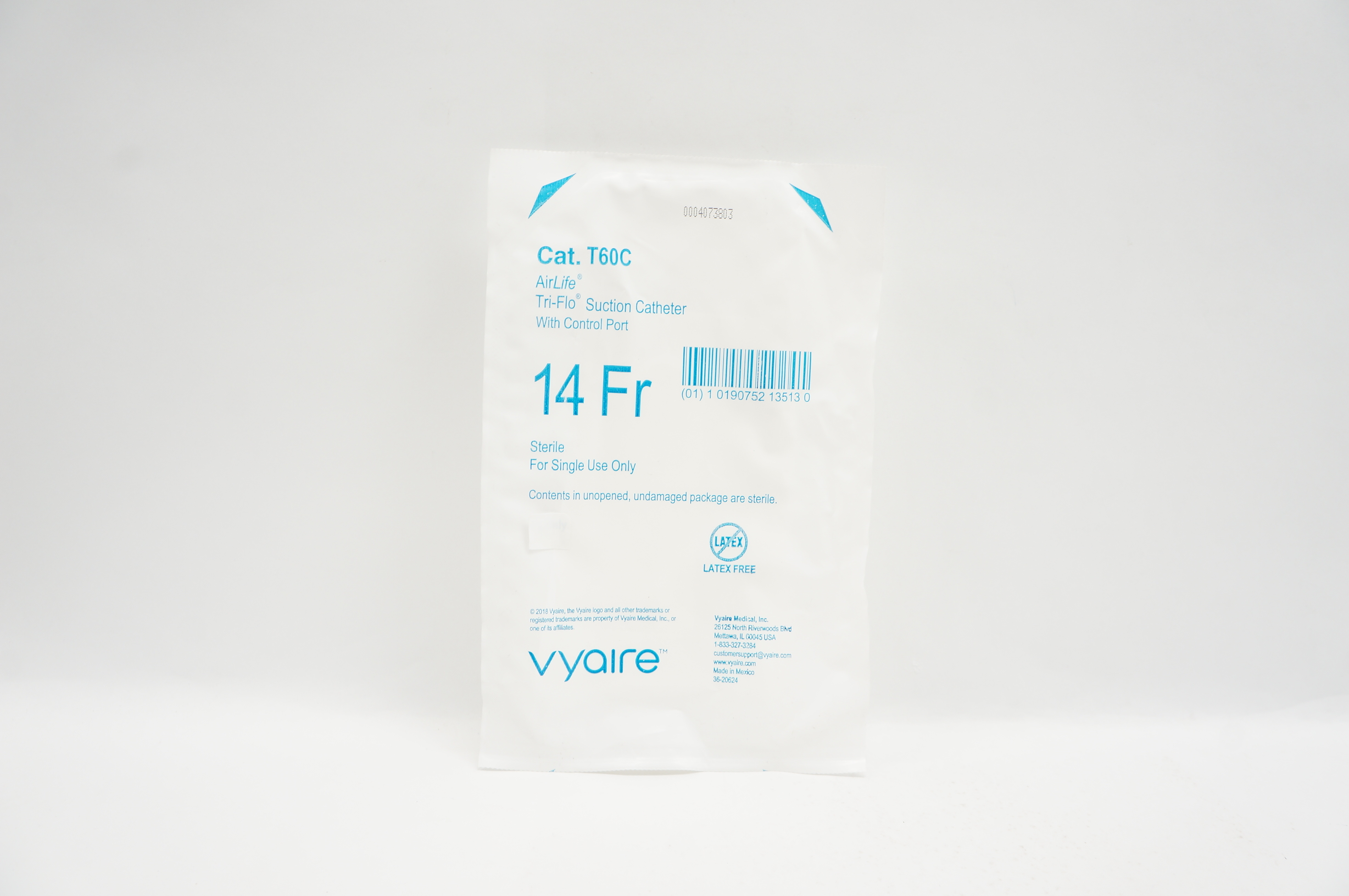 Vyaire T60C AirLife Tri-Flo Suction Cath. with Control Port, 14Fr