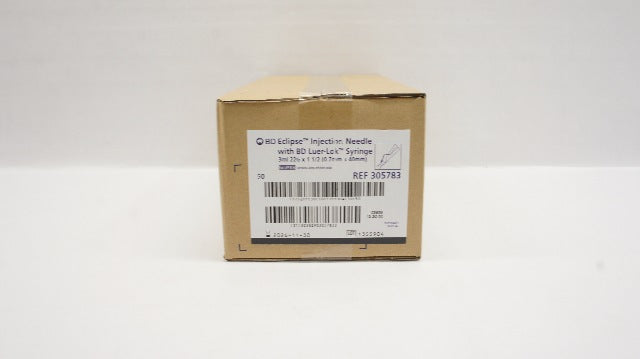 BD 305783 Eclipse Injection Ndle w/ Luer-Lok Syringe 3ml 22Gx1 1/2in-Case of 50