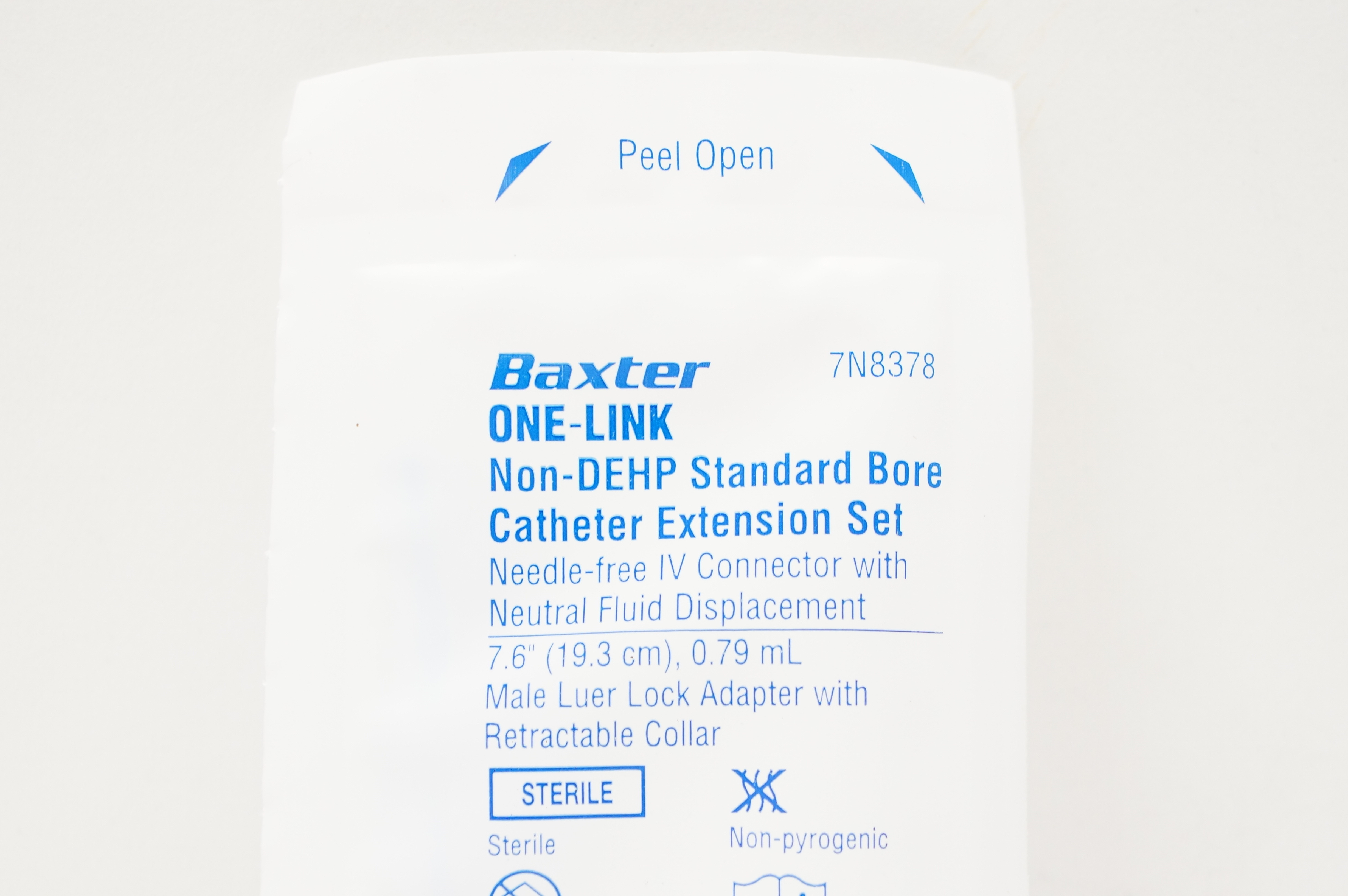 Baxter 7N8378 One-Link Non-DEHP Bore Cath. Extension Set 7.6 inch