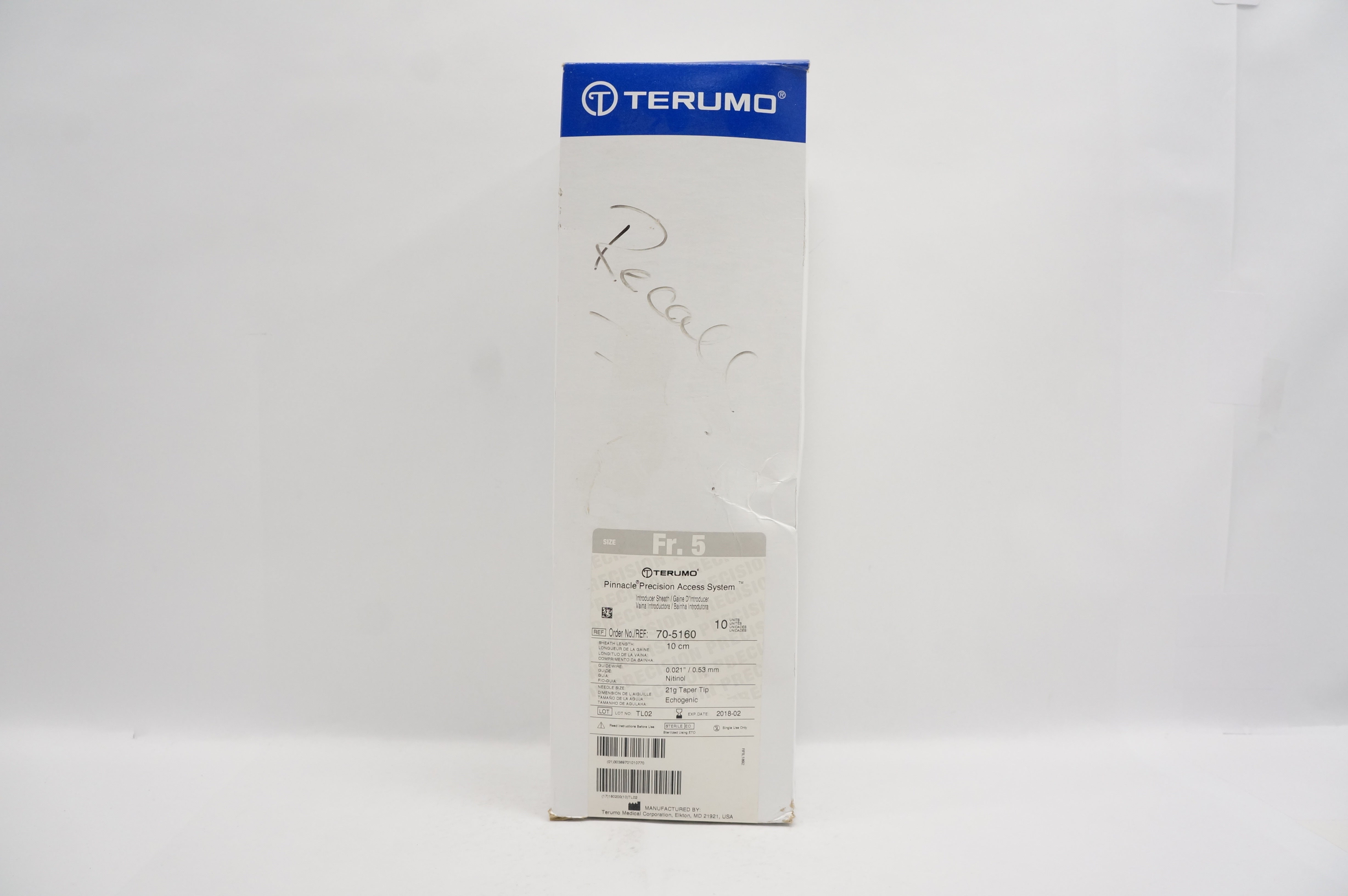 Terumo 70-5160 Pinnacle Precision Access System 5Fr. x 10cm - Box of 10 (x)