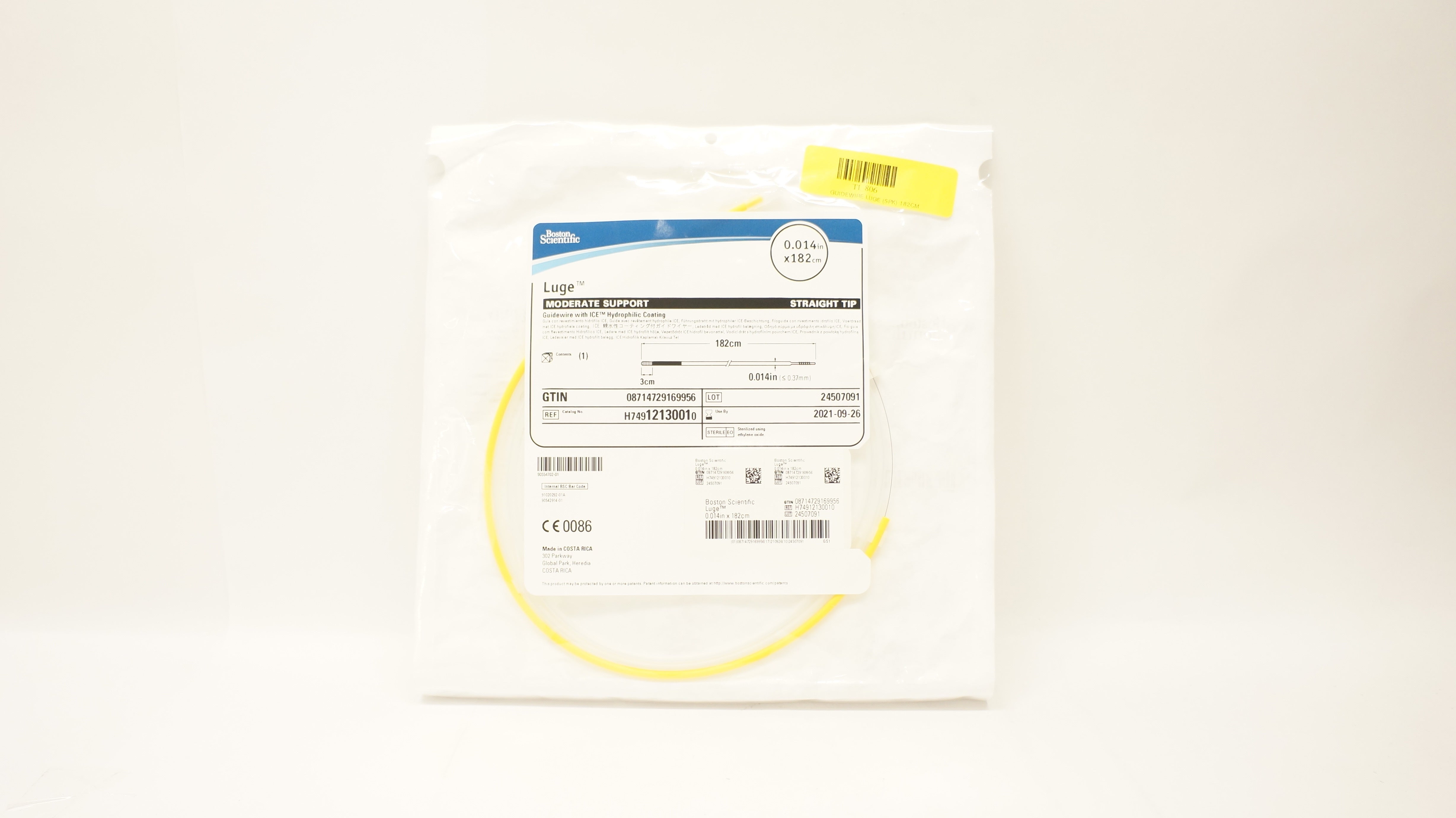 Boston Scientific H74912130010 Luge Guidewire with ICE 0.014inch x 182cm (x)