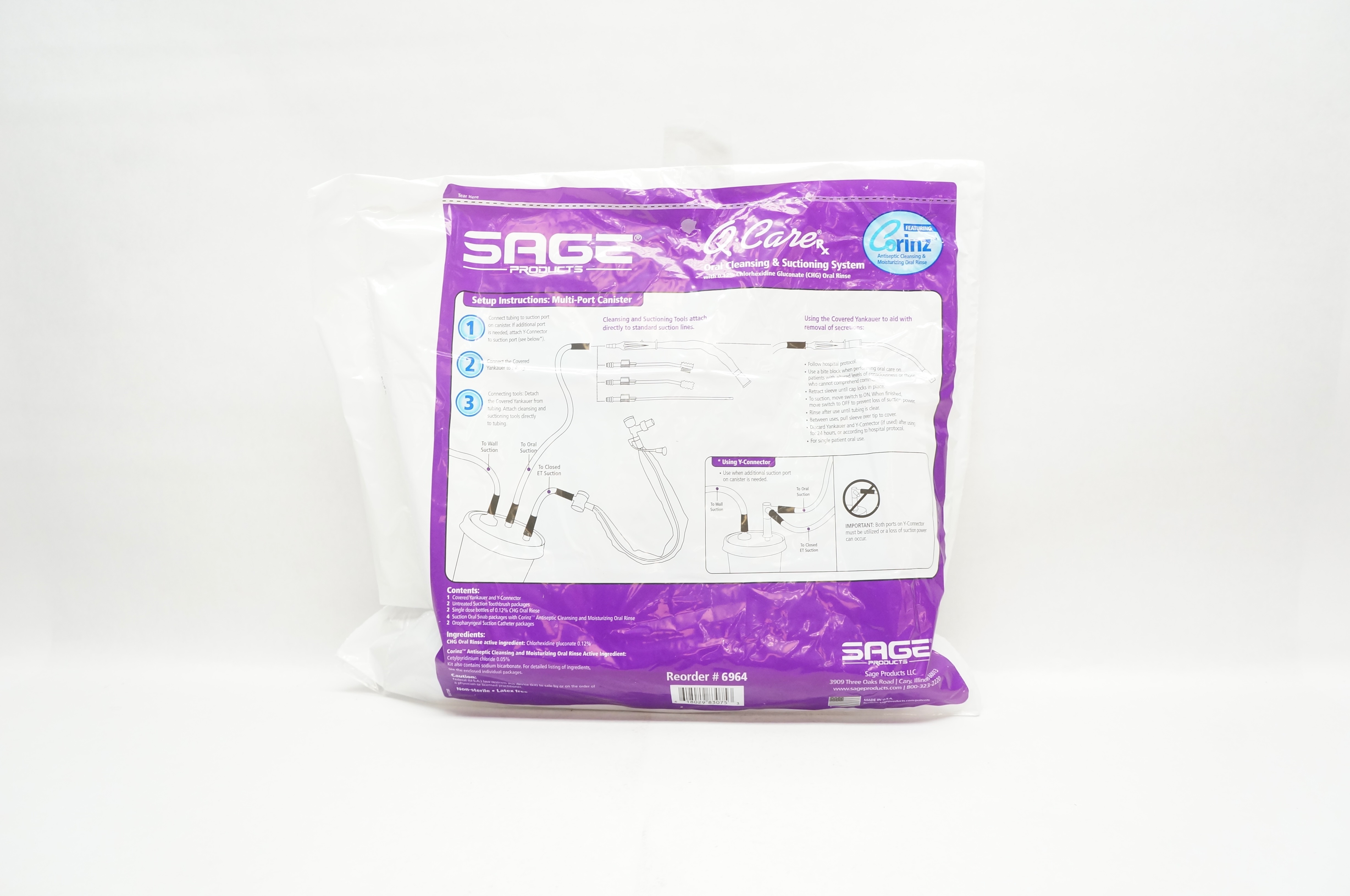 Sage Products 6964 Q Care RX Oral Cleansing and Suctioning System