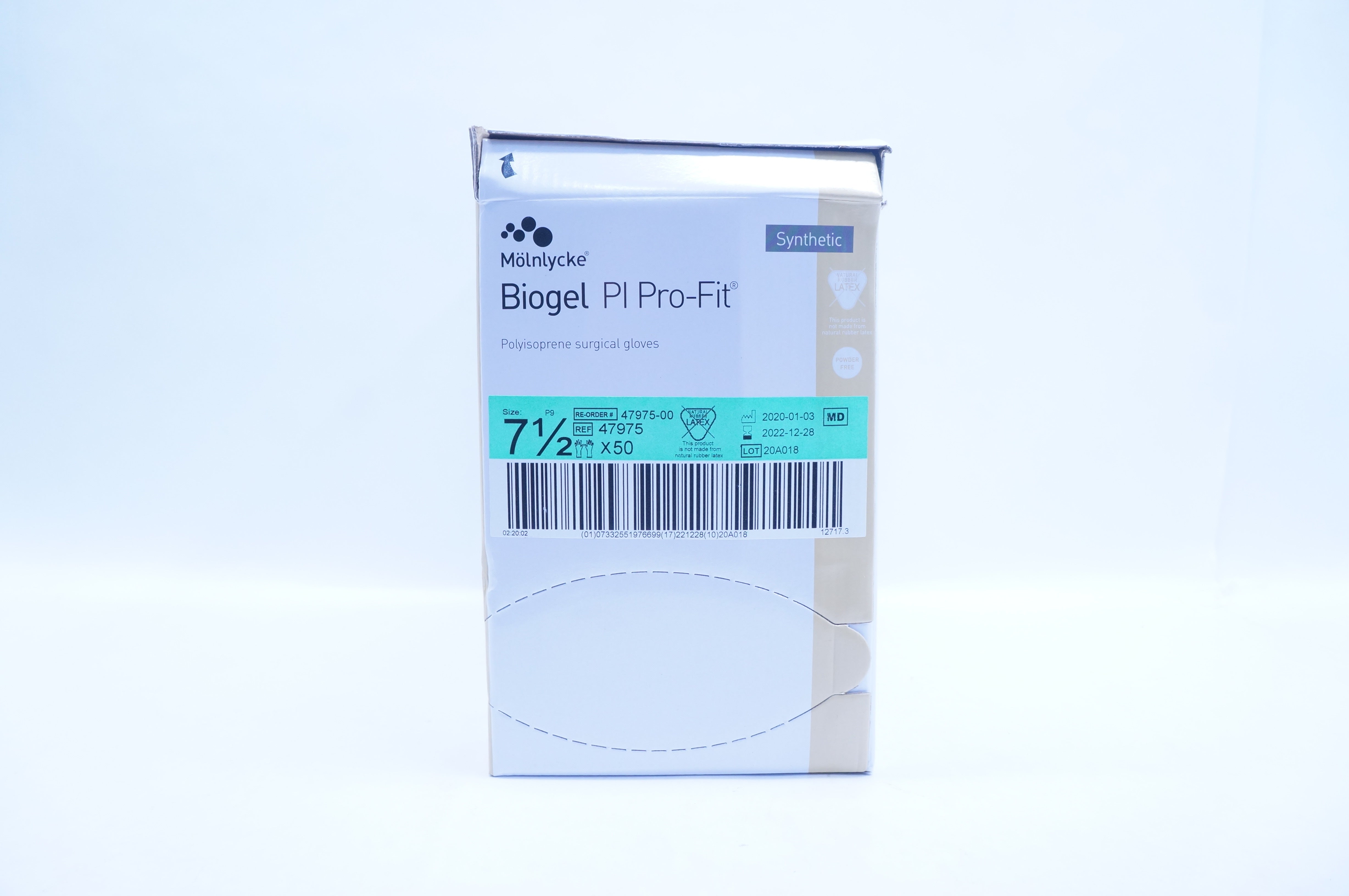 Molnlycke Health Care 47975 Biogel PI Pro-Fit Surgical Gloves 7 1/2 - Box of 50