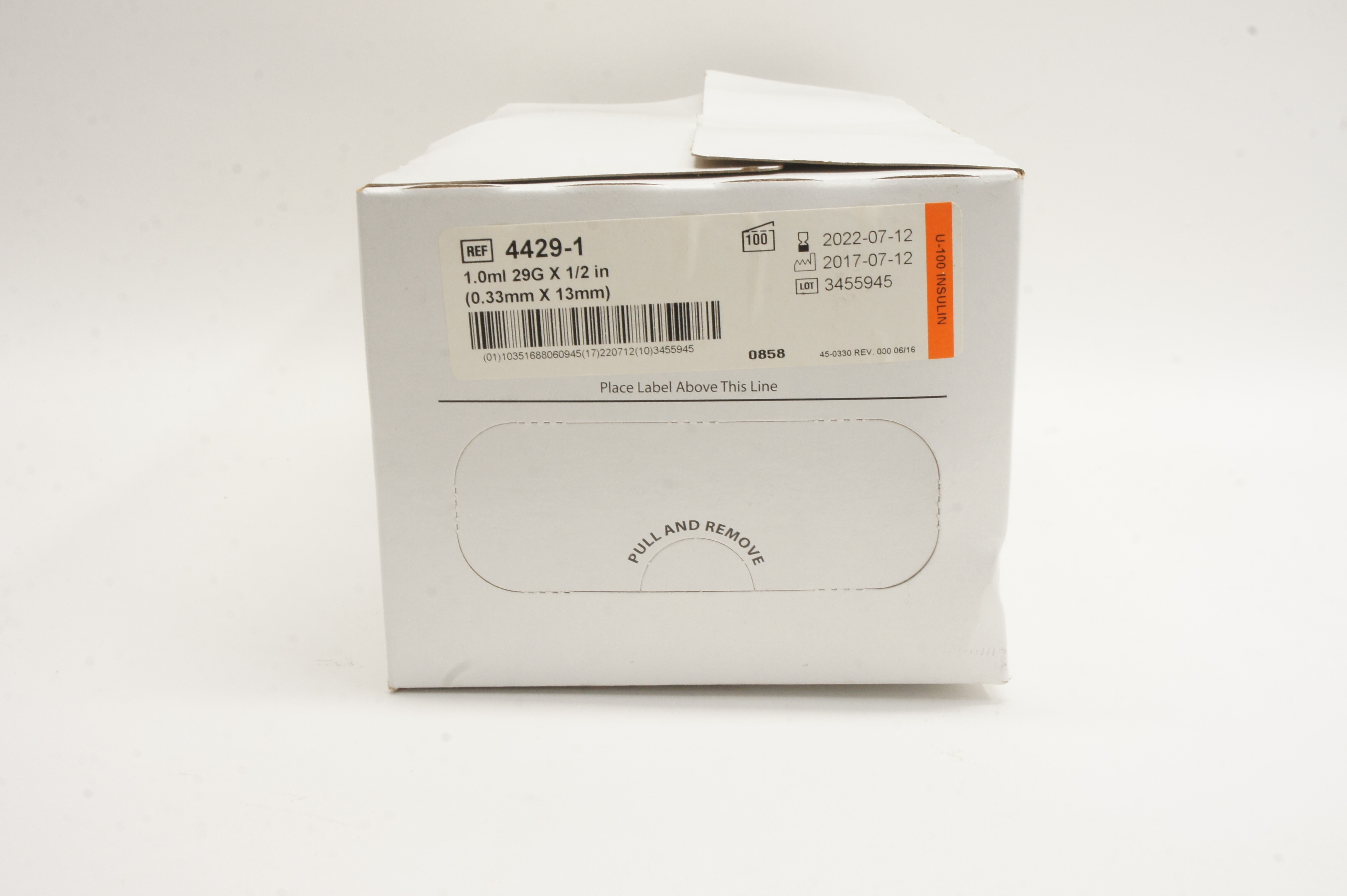 Smith Medical 4429-1 Hypodermic Fixed Needle Insulin Syringe 29Gx1/2in-Box of100