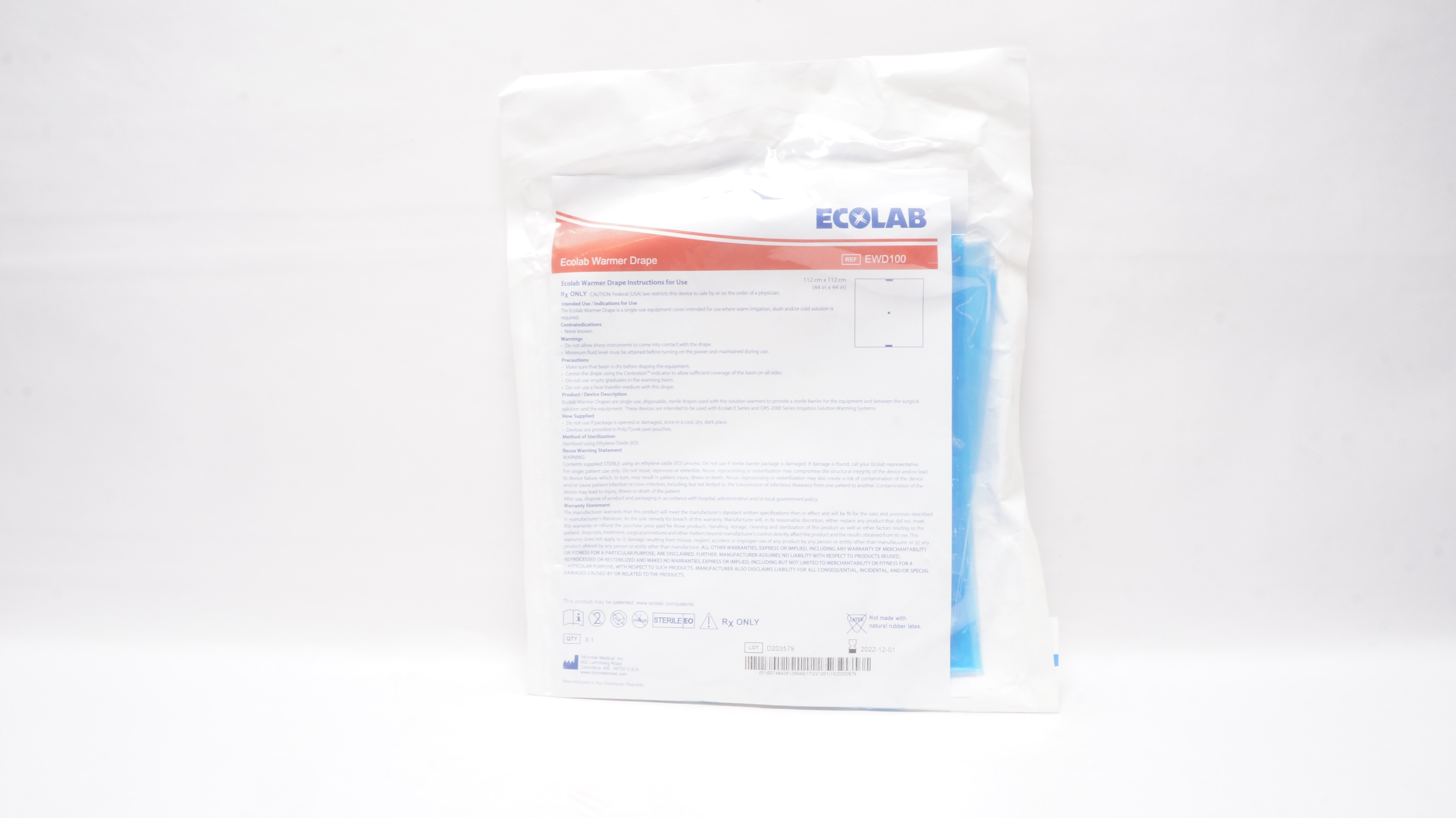 Microtek Medical EWD100 Ecolab Warmer Drape 44In x 44In (x)