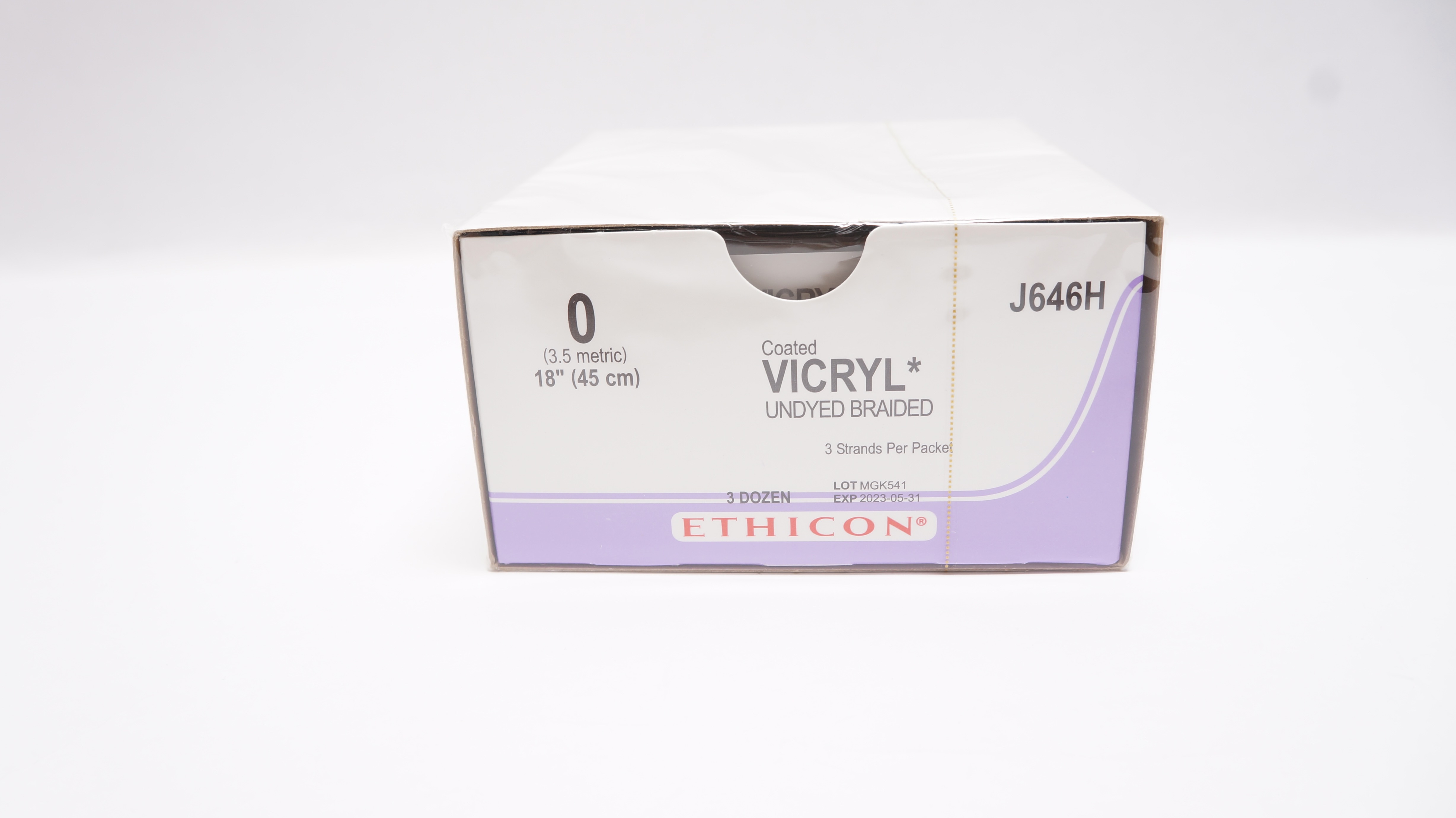 Ethicon J646H 0 Coated Vicryl Polyglactin 910 Stre 18inch (x) - Box of 36