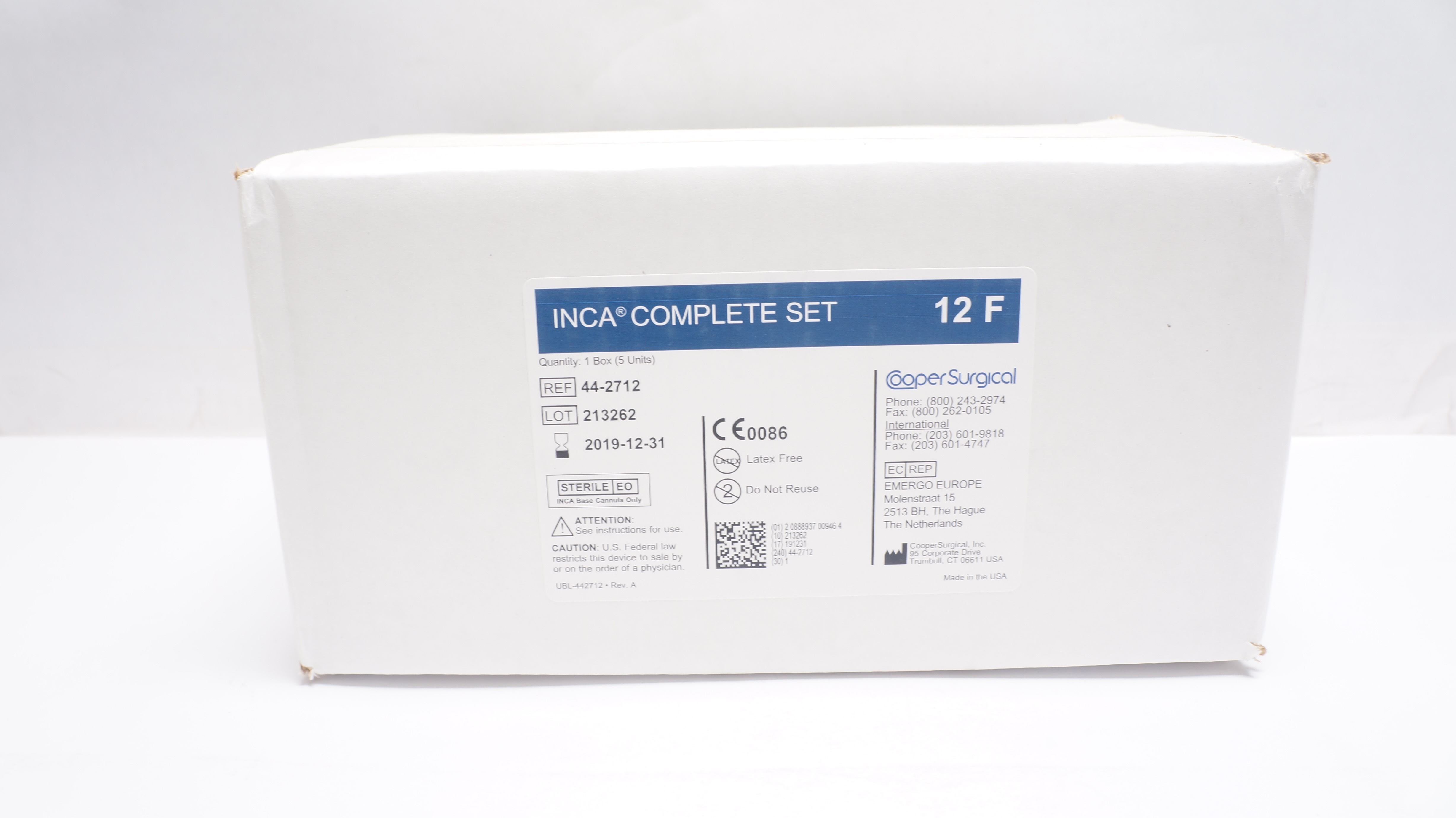 Cooper Surgical 44-2712 INCA Complete Set 12F (x) - Box of 5