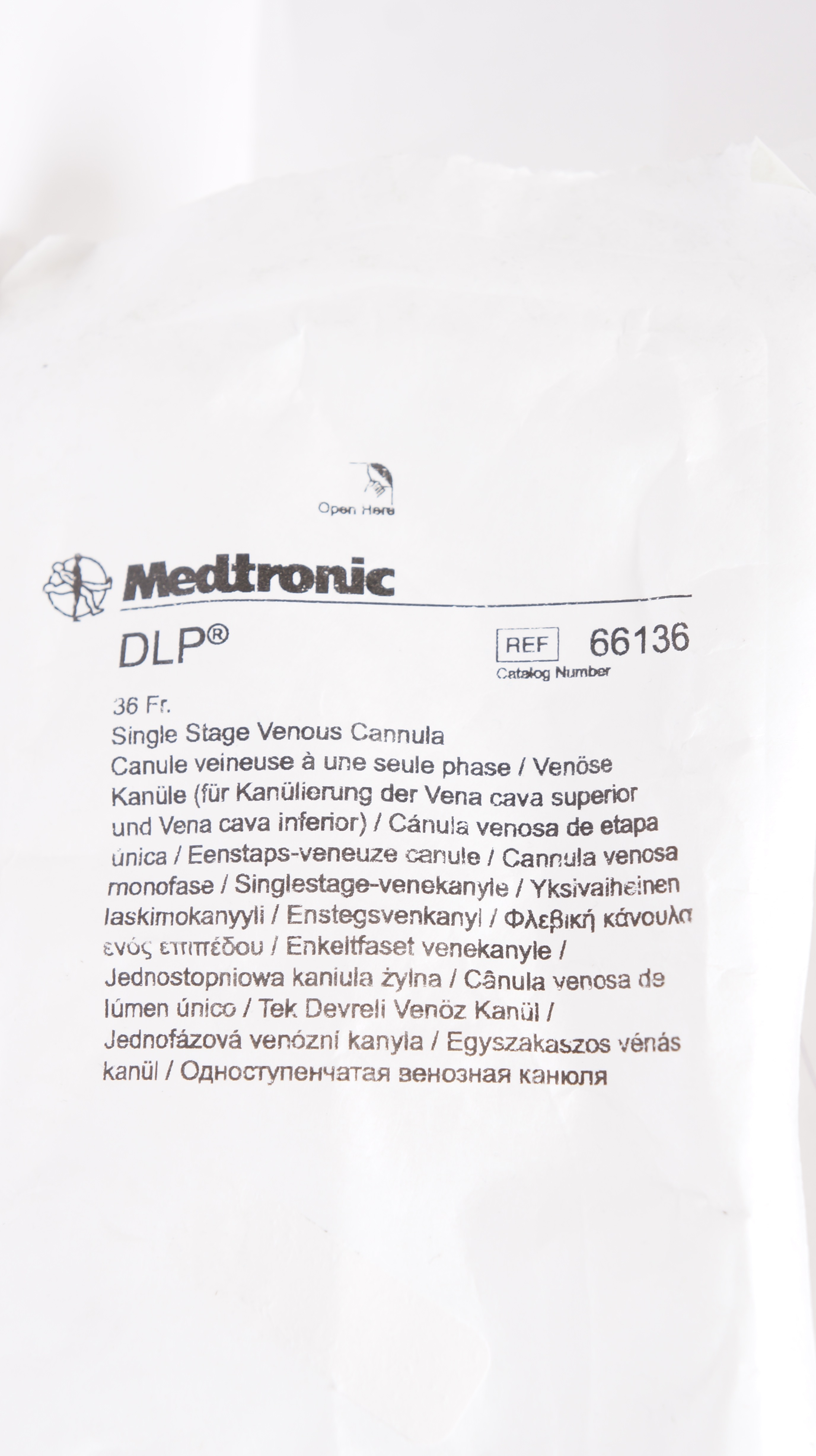 Medtronic 66136 DLP Single Stage Venous Cannula, Straight 36Fr (x)