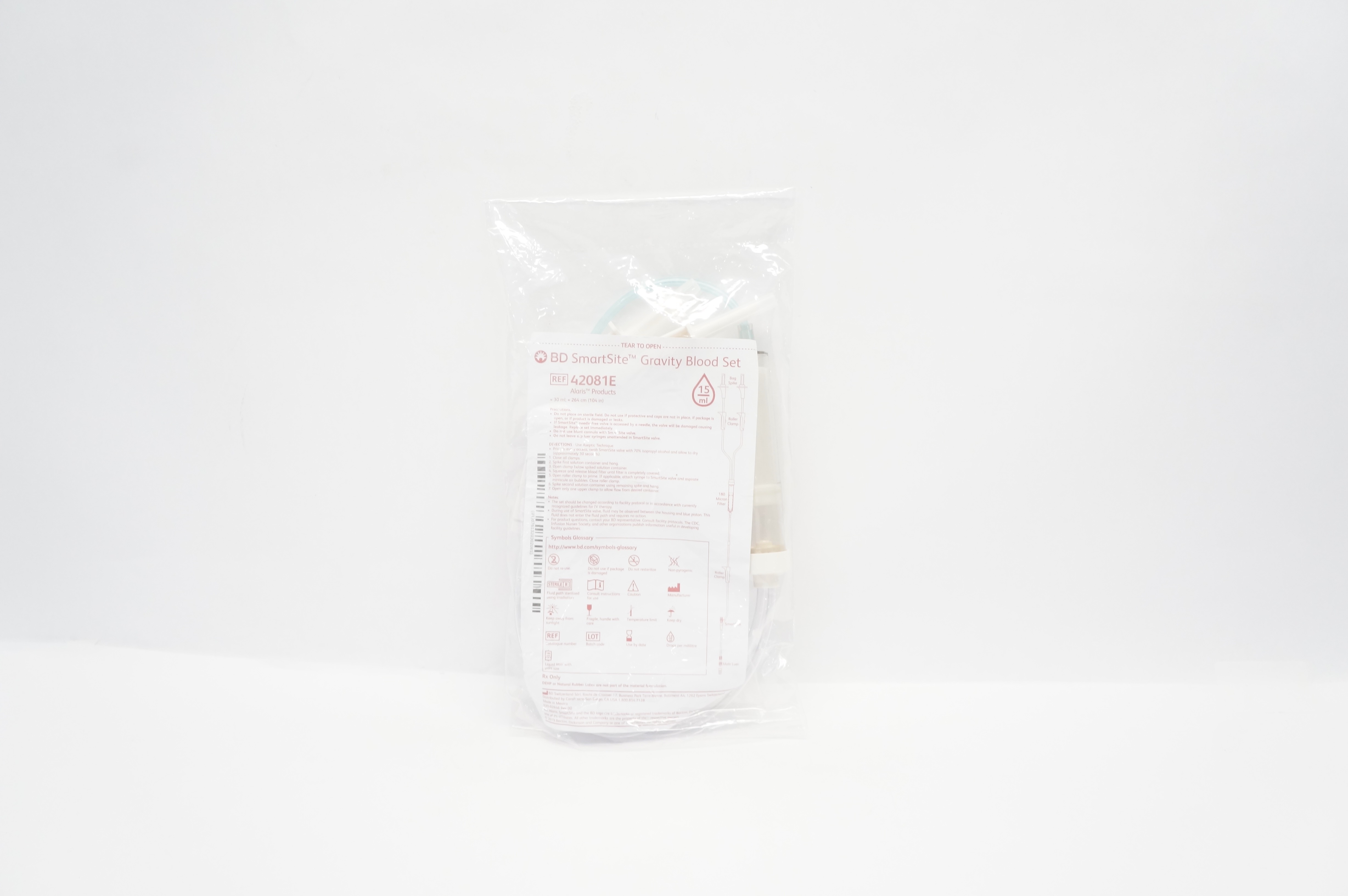 BD 42081E SmartSite Gravity Blood Set 15Drops/ml, 30ml x 104inch