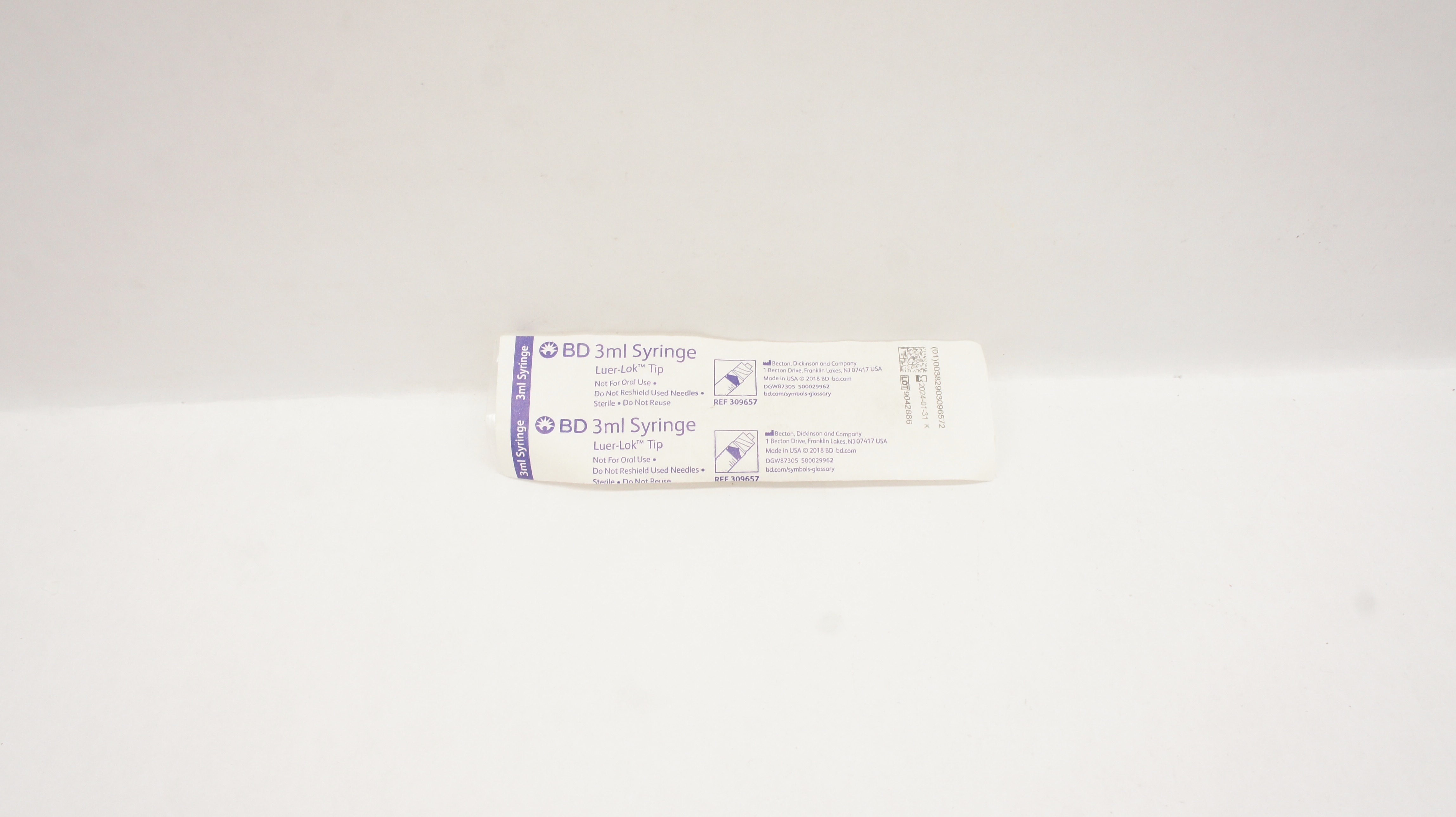 BD 309657 Luer-Lok Tip 3ml Syringe