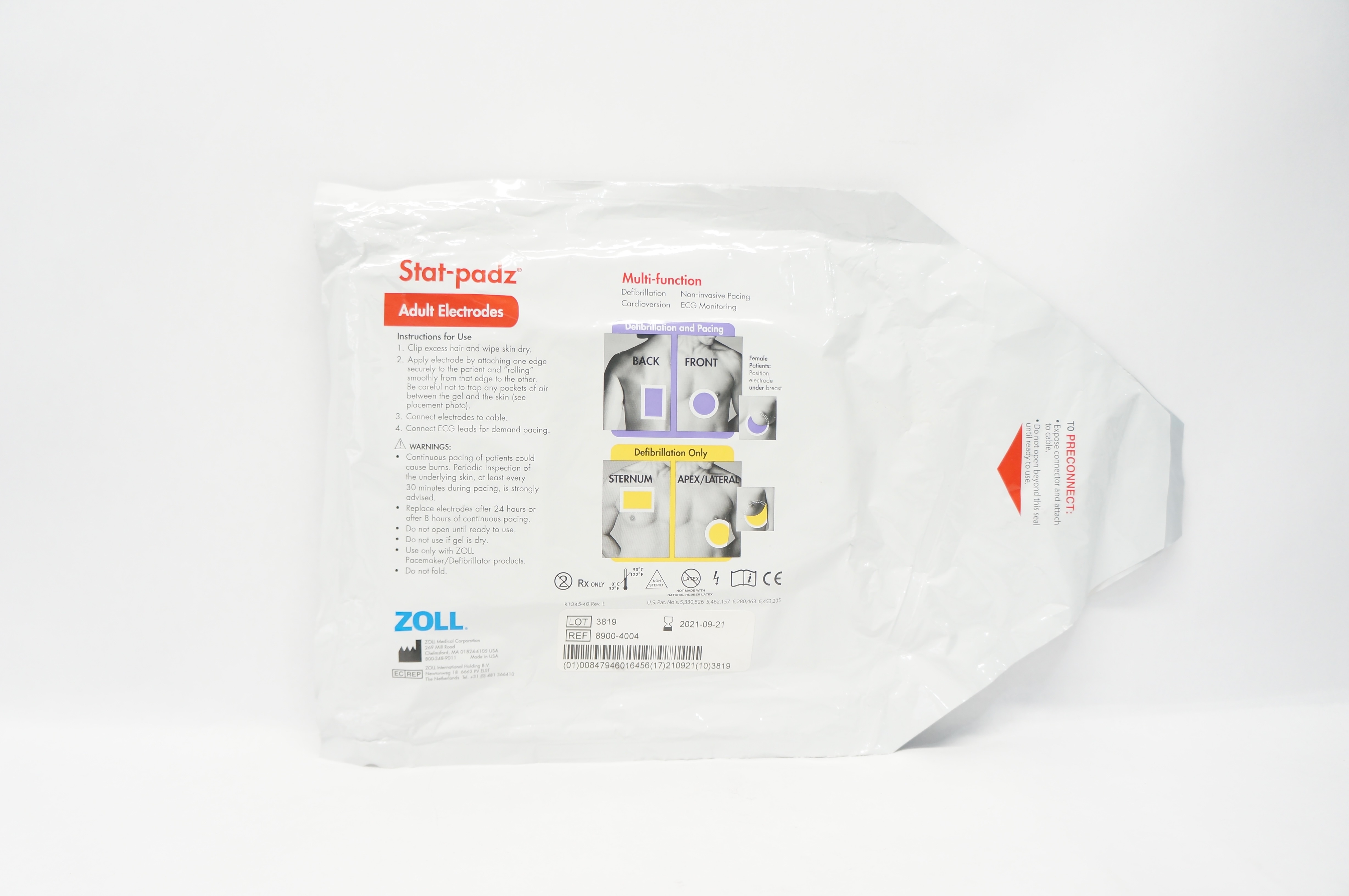 Zoll 8900-4004 Stat-padz Multi-Function Electrodes Adult >8 Years (x)