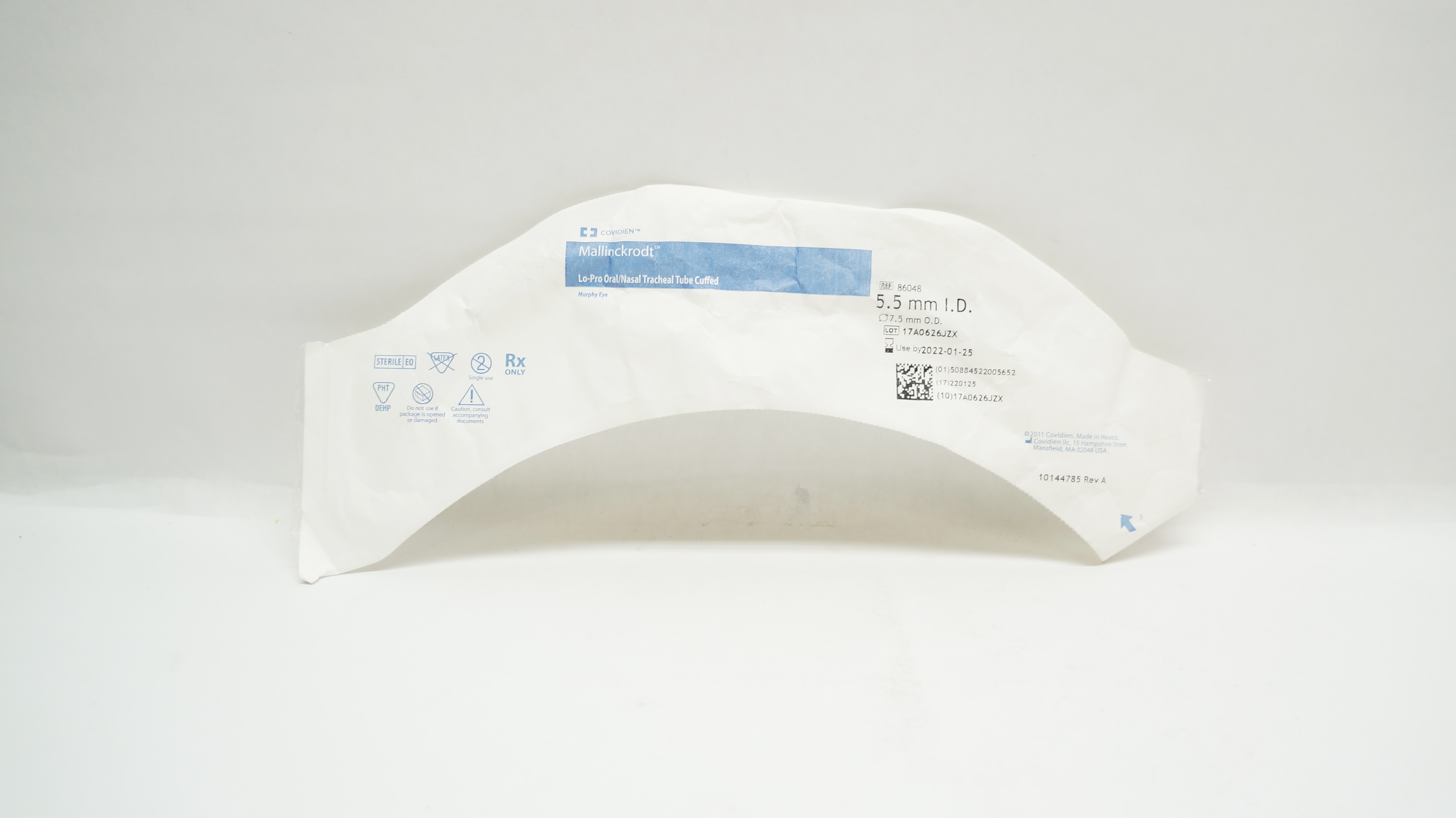 Covidien 86048 Mallinckrodt Lo-Pro Oral/Nasal Tracheal Tube 5.5 x 7.5mm (x)