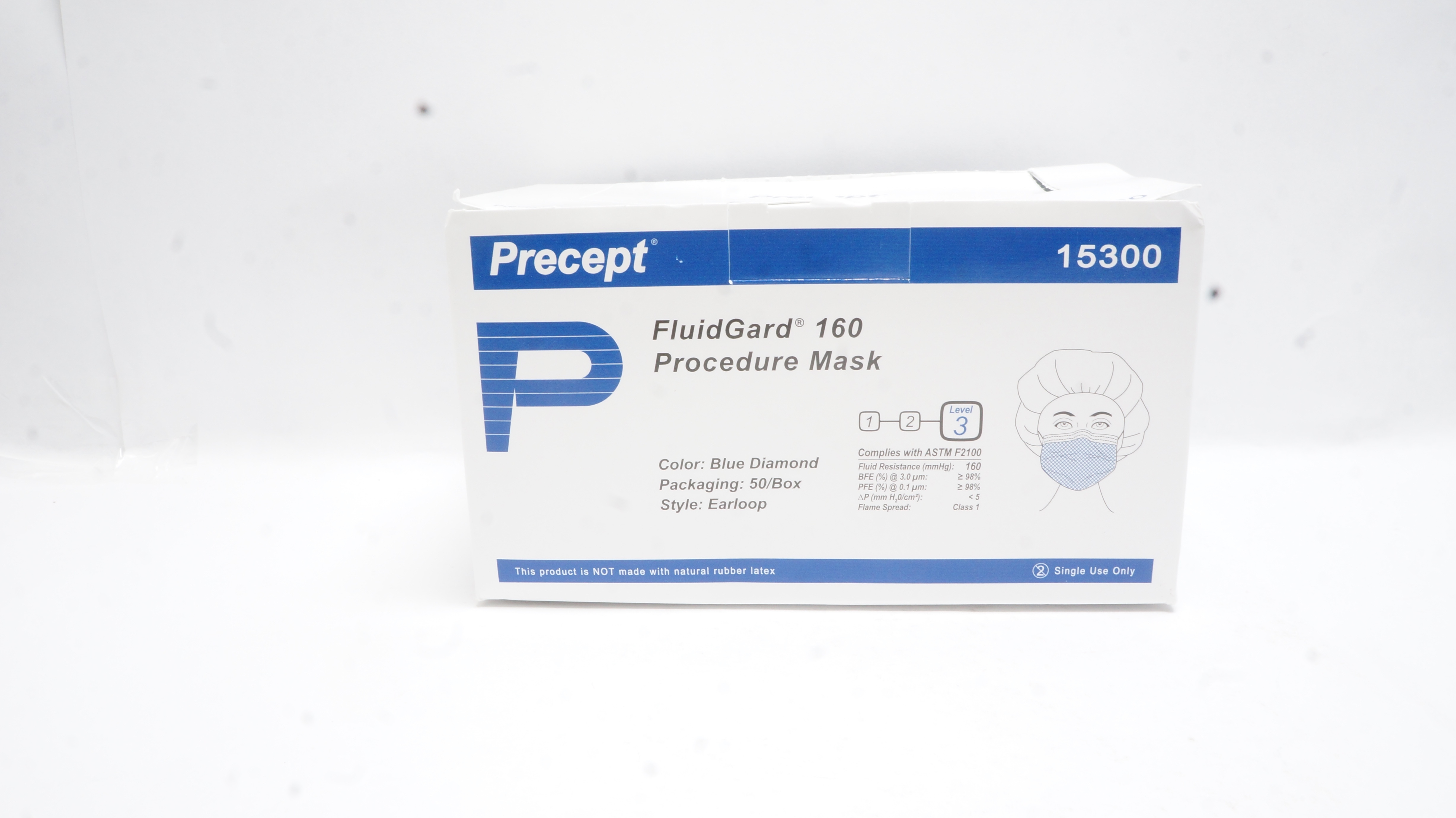 Aspen 15300 Precept FluidGard 160 Procedure Mask Box of 50