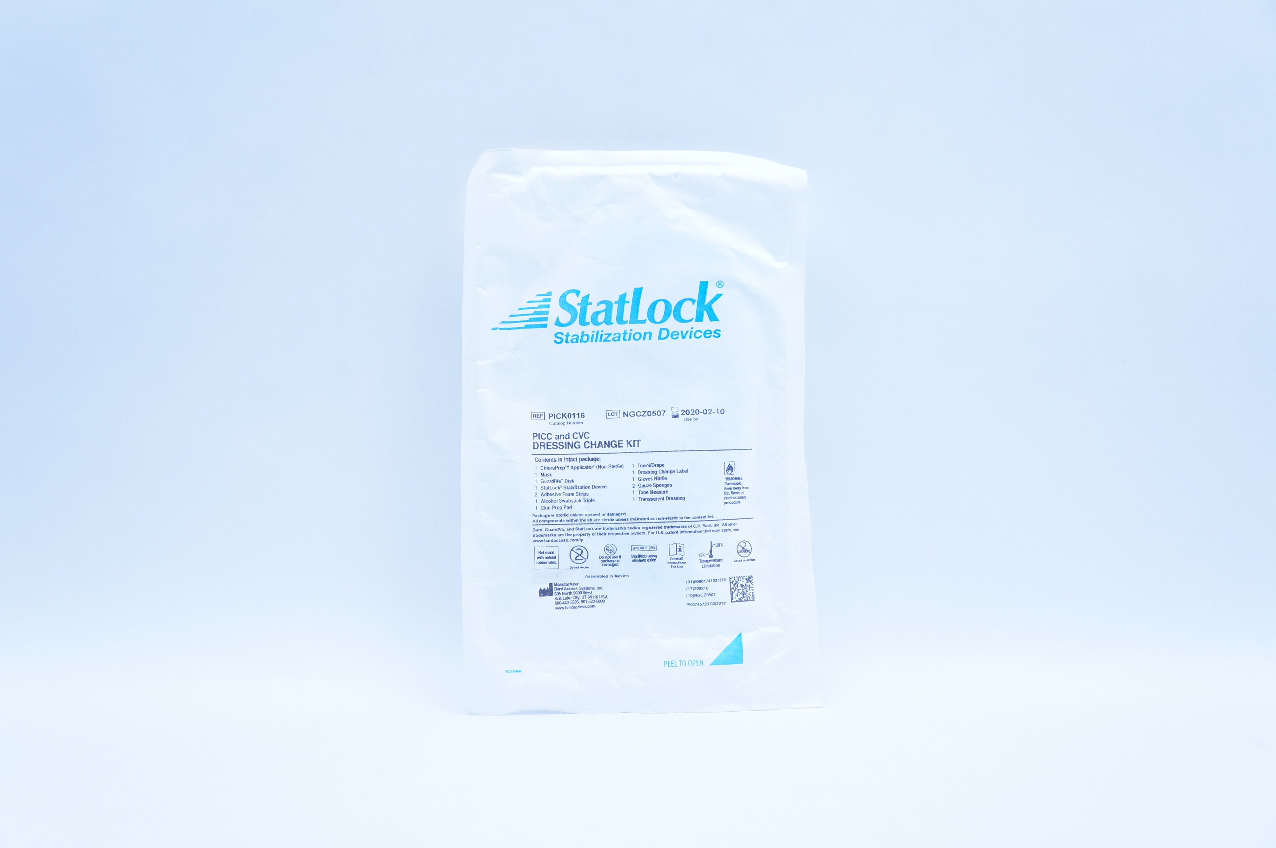 Kit Basic Cvc Dressing Change Bard PICK0116 StatLock PICC and CVC Dressing Change Kit (x)