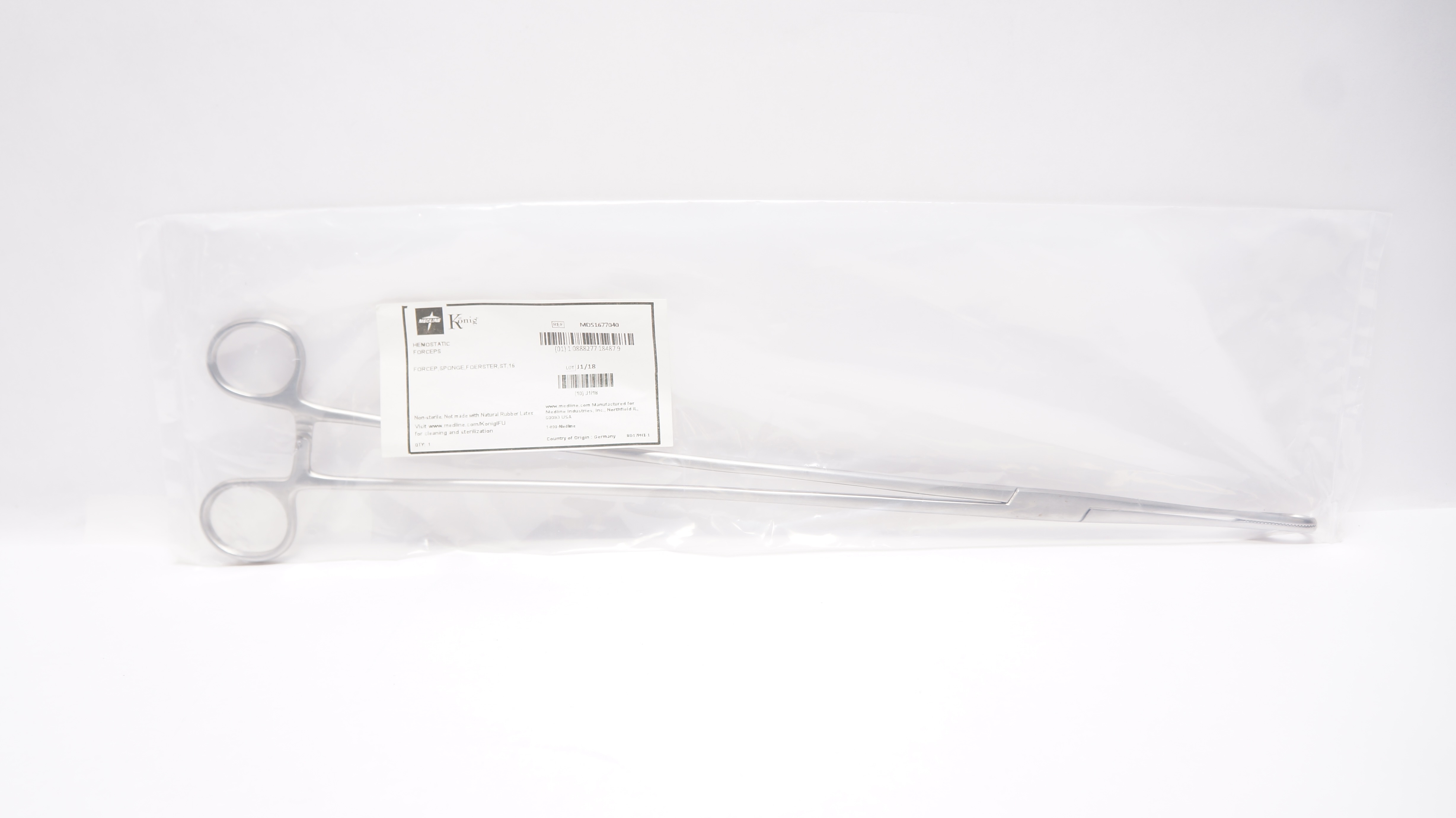 Medline MDS1677040 König Hemostatic Forceps Sponge,Foerster,ST,16