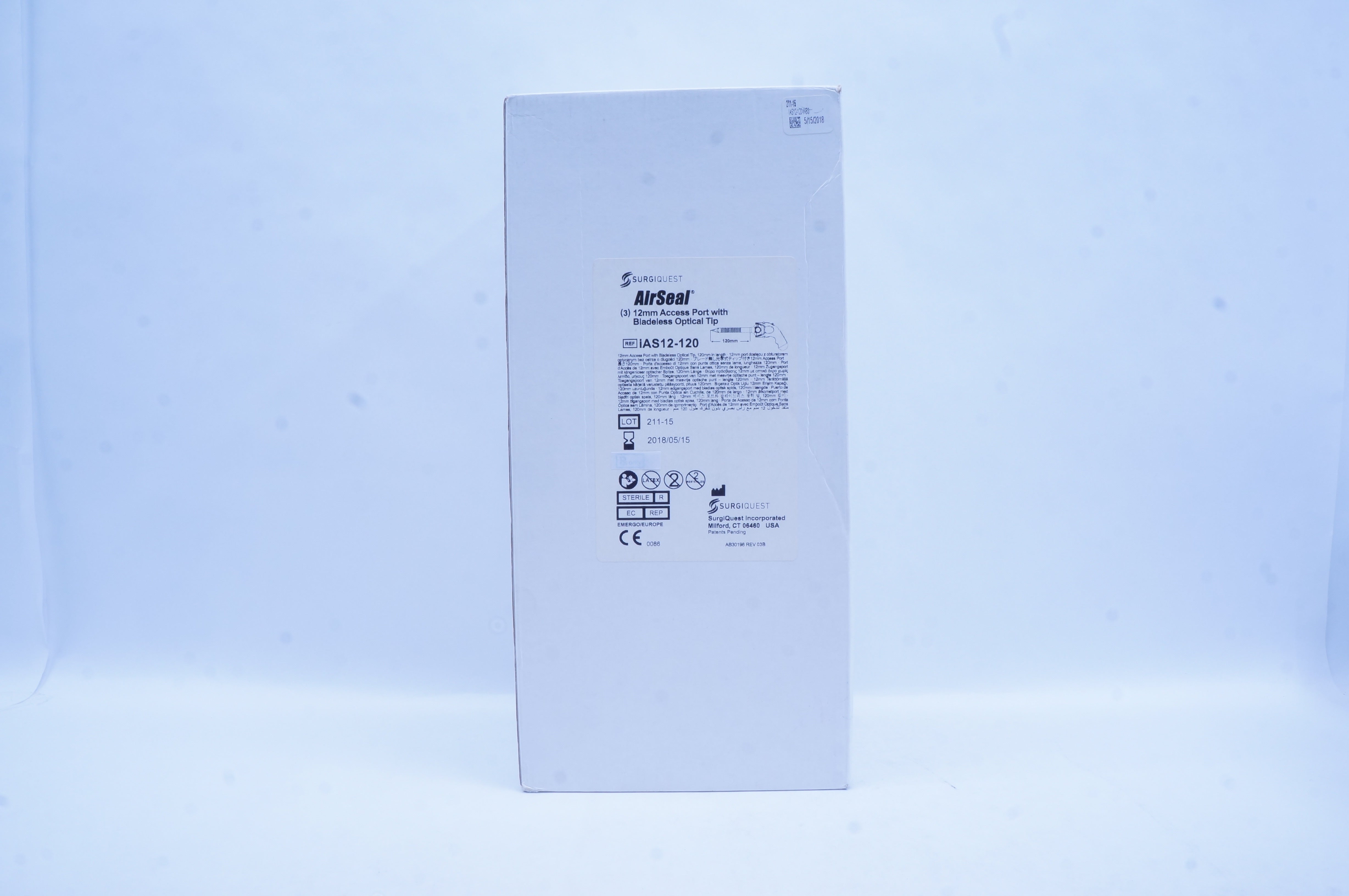 Surgiquest iAS12-120 AirSeal Access Port W/Bladeless Optical Tip 12 x 120mm (x)